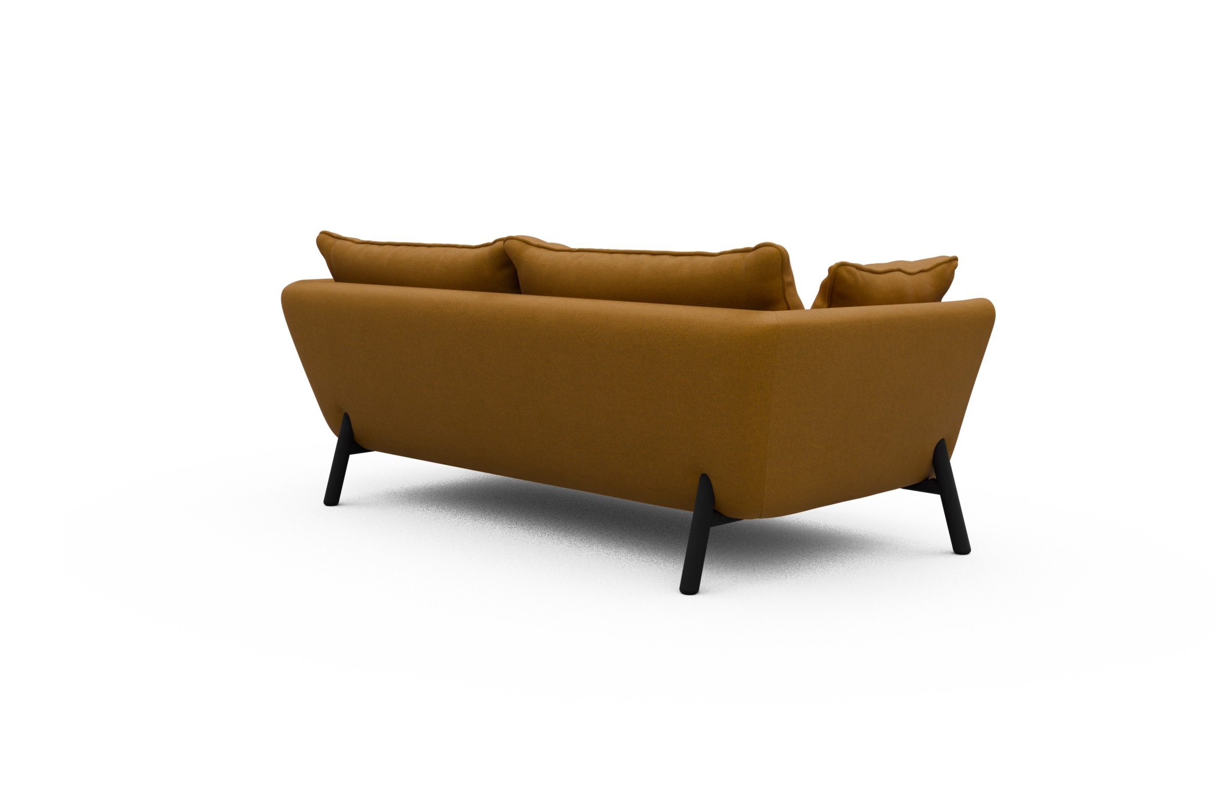 Sofa Emil PREMIUM 2-Sitzer Beinfarbe Eiche Schwarz Satya-Ocre