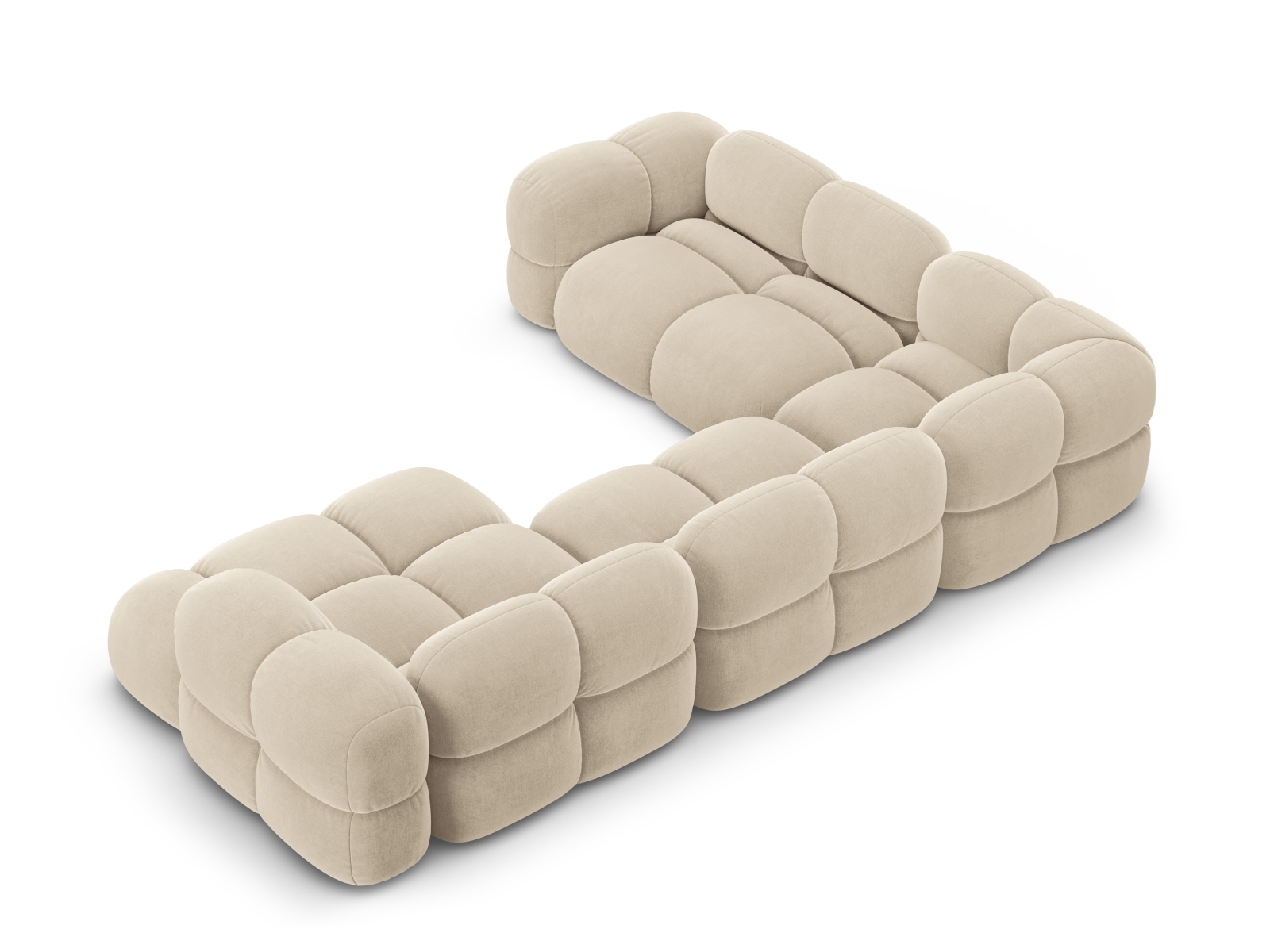 Cosmopolitan Design Panoramasofa Loretto 5-Sitzer Samt Vogue Helles Beige Links