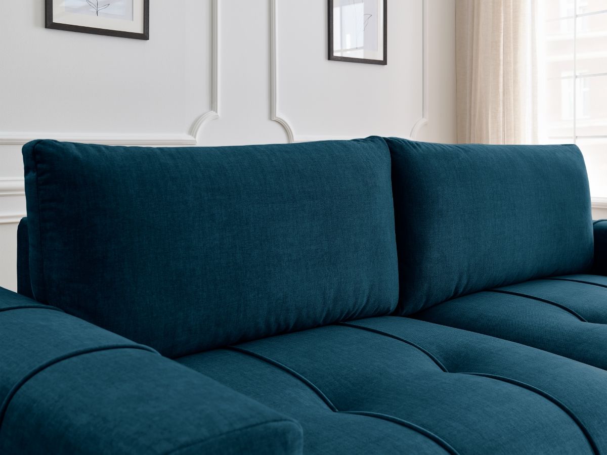 Bobochic Arsene Schlafsofa 3-Sitzer mit Bettkasten Samt Blau