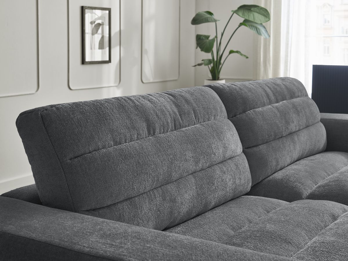 Bobochic Sierra Sofa 3-Sitzer Strukturstoff Dunkelgrau