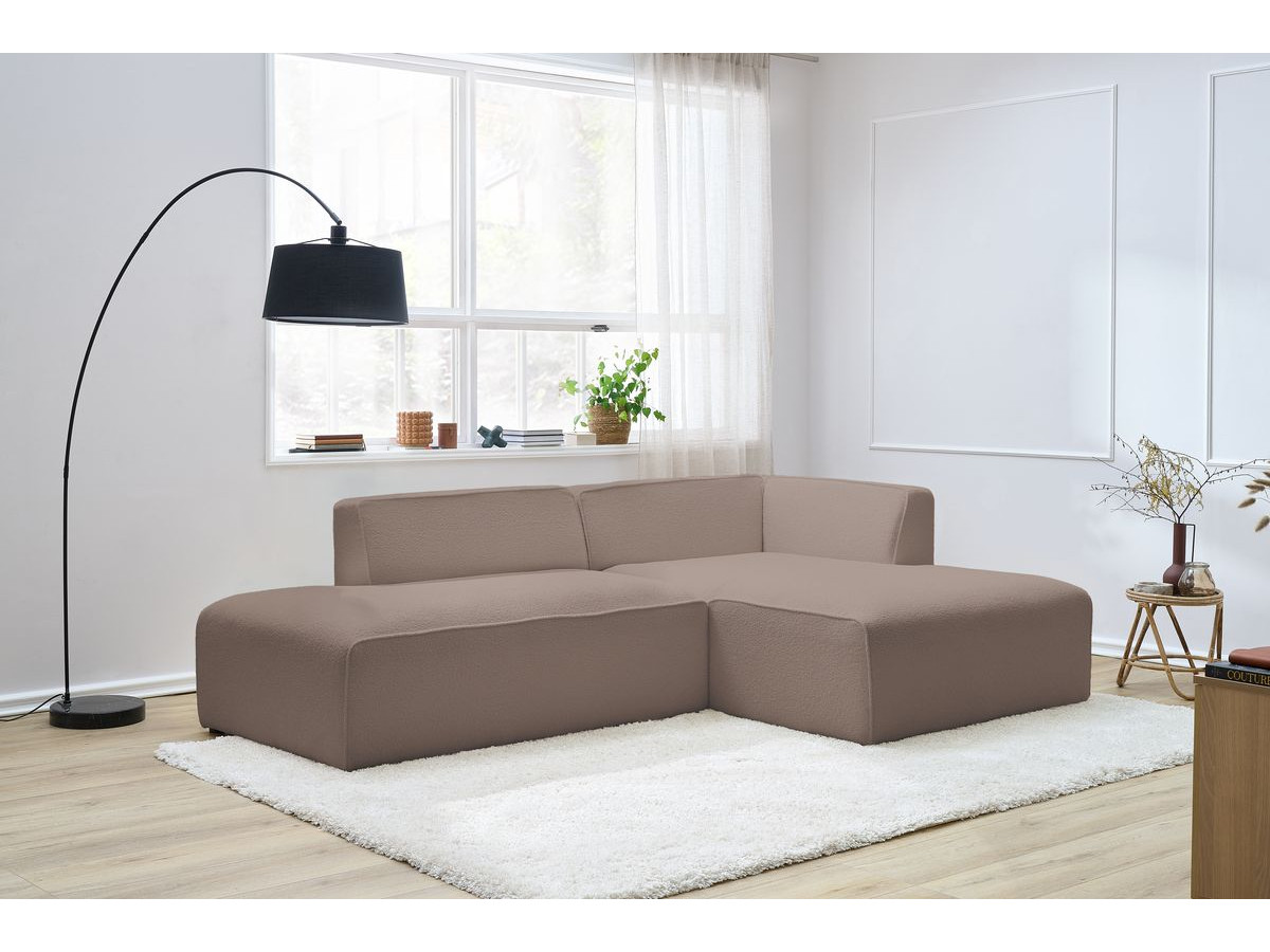 Bobochic Megeve Ecksofa Bouclé-Stoff Braun Ecke rechts