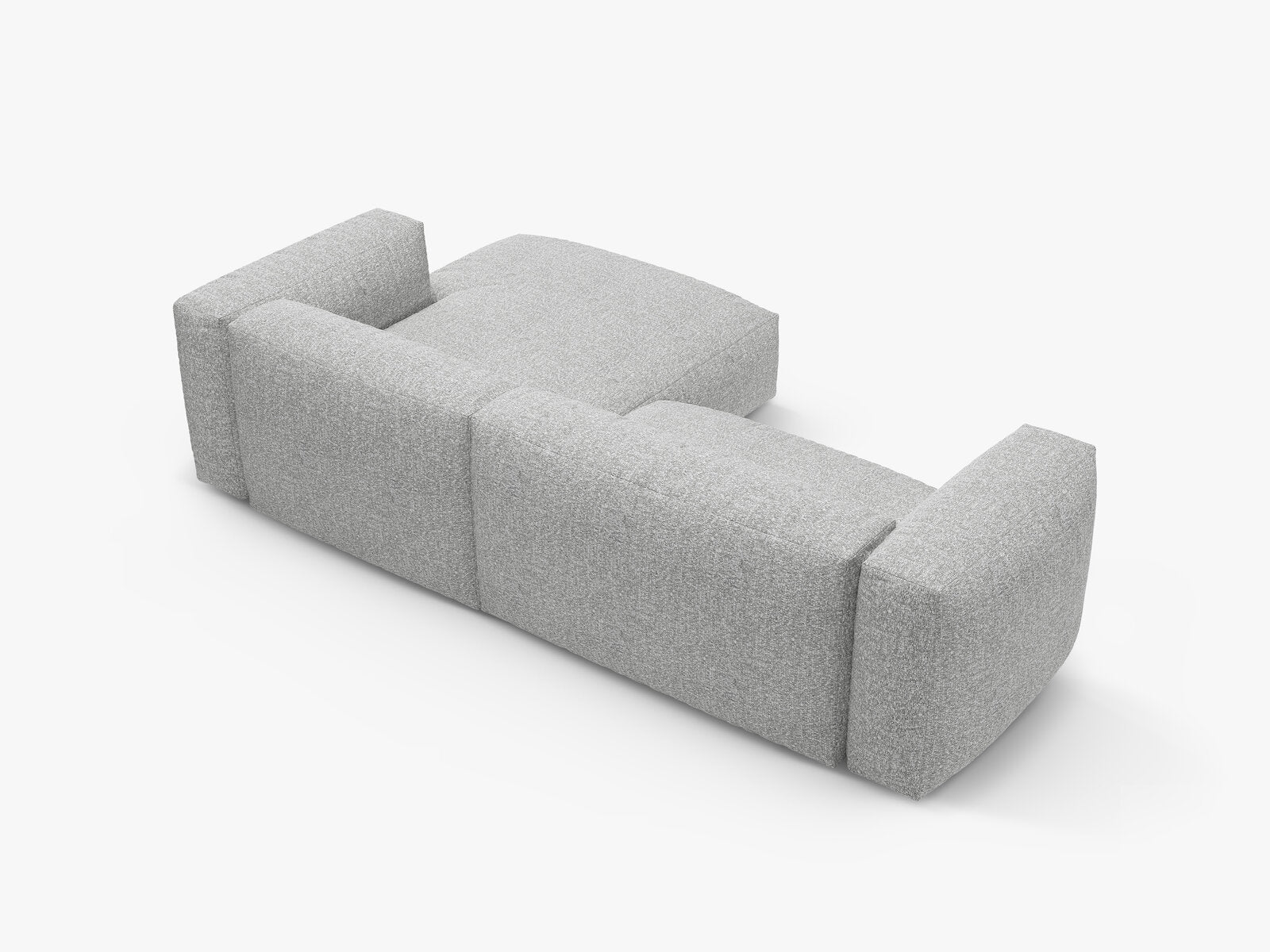 Micadoni Martina Ecksofa 4-Sitzer mit Schlaffunktion Rechts Boucle Monet Silber