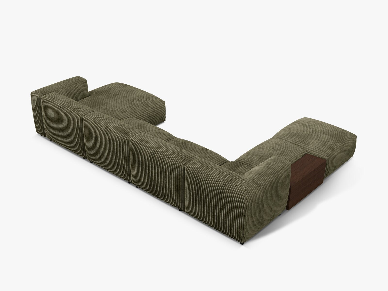 Micadoni Panorama-Ecksofa Martina 5-Sitzer Links Kord Moßgrün
