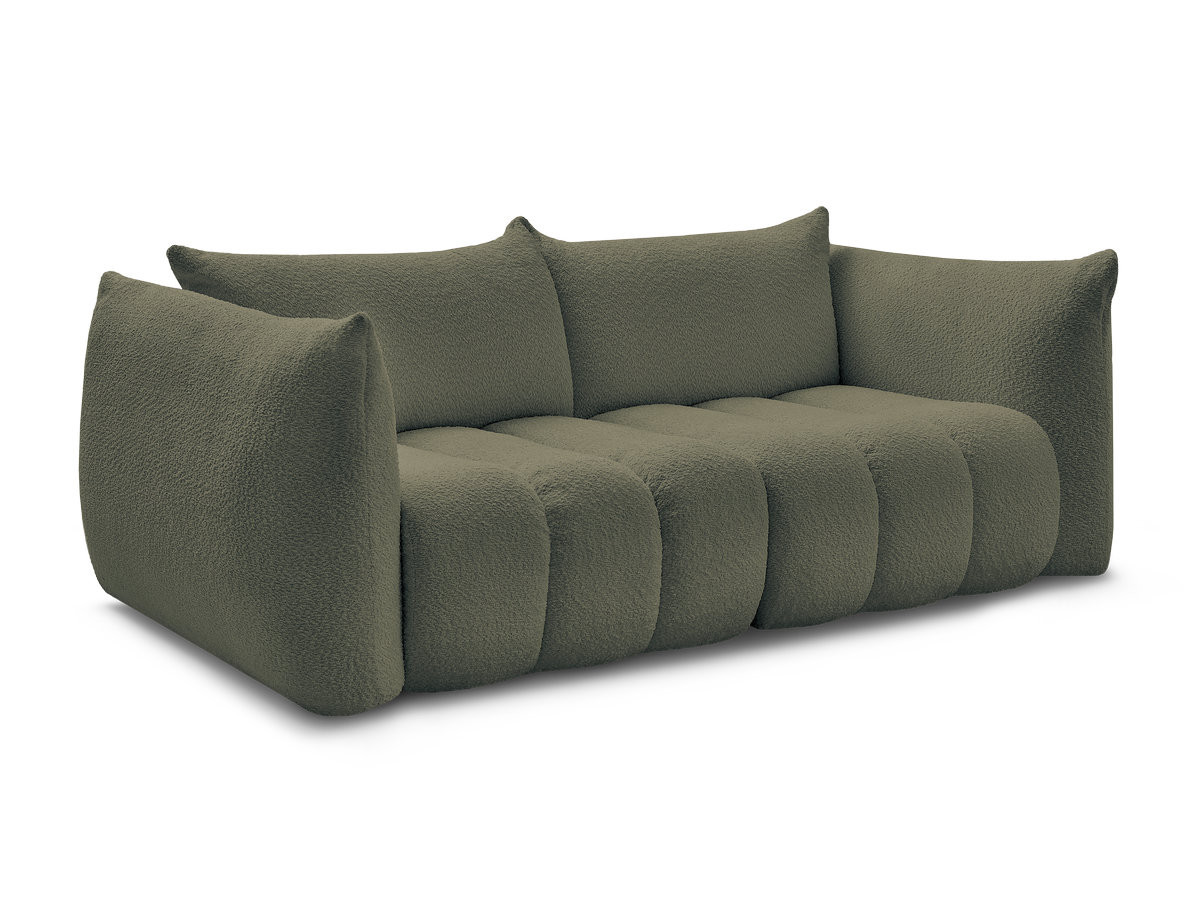 Bobochic Azra Sofa 3-Sitzer Bouclé-Stoff Grün