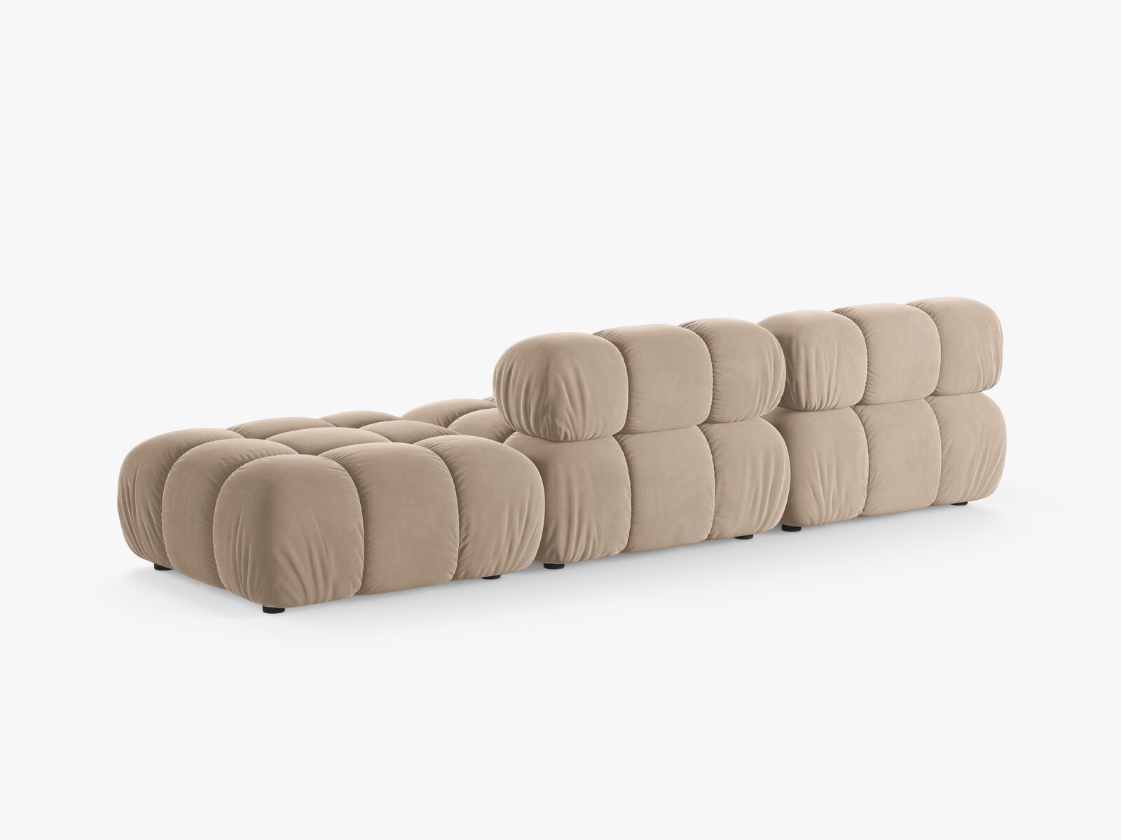 Micadoni Modulares Sofa Bellis 4-Sitzer Rechts Samt Venus Beige