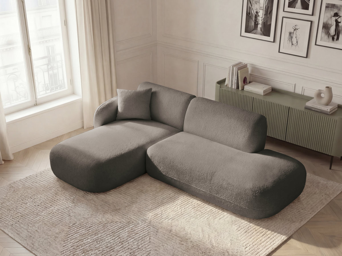 Bobochic Anda Ecksofa 241 × 163 cm Chenille Taupe Ecke links