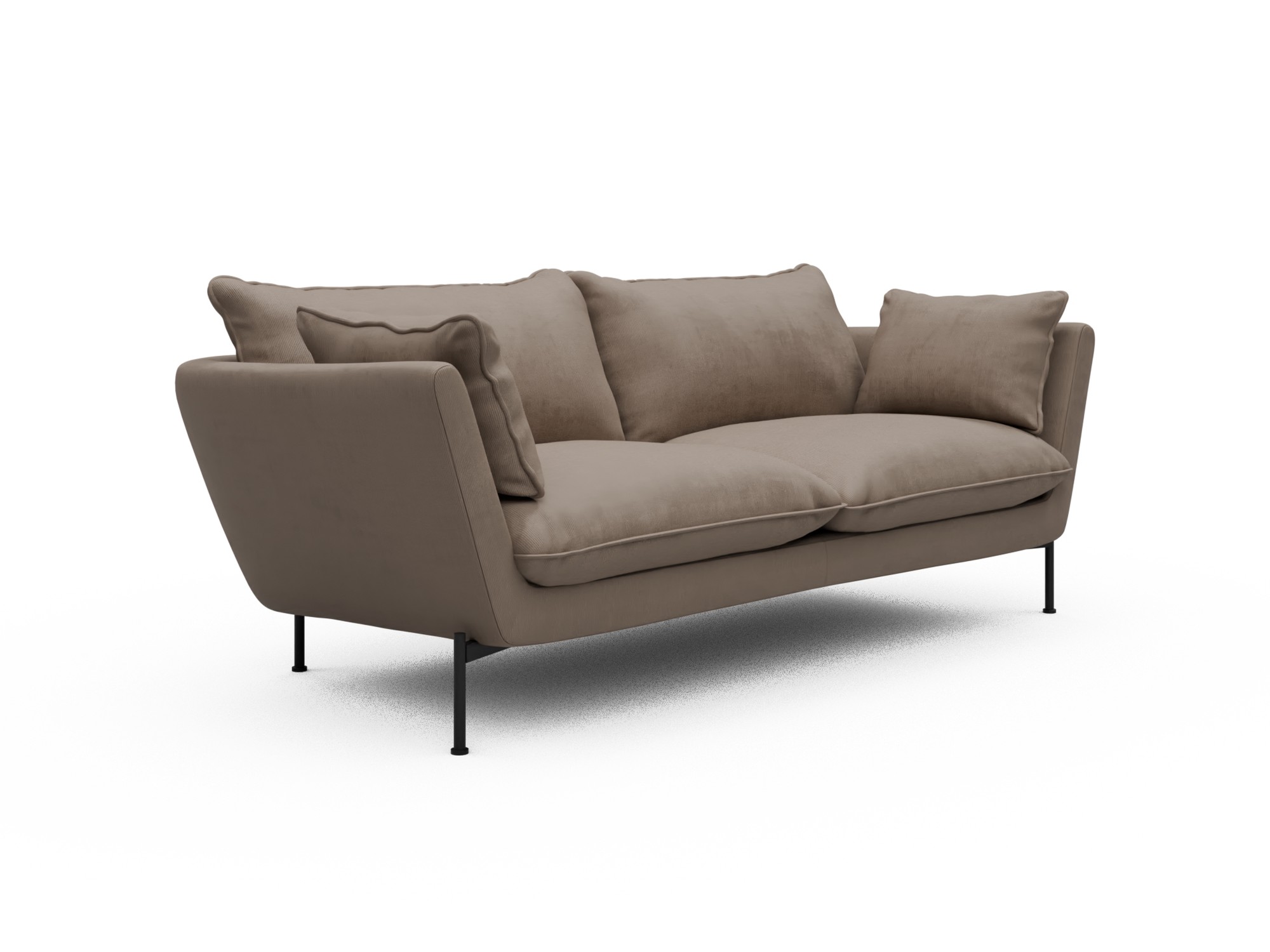 Skandi Home Sofa Anton Soft 2-Sitzer Cordufine-Beige moebelfaktor