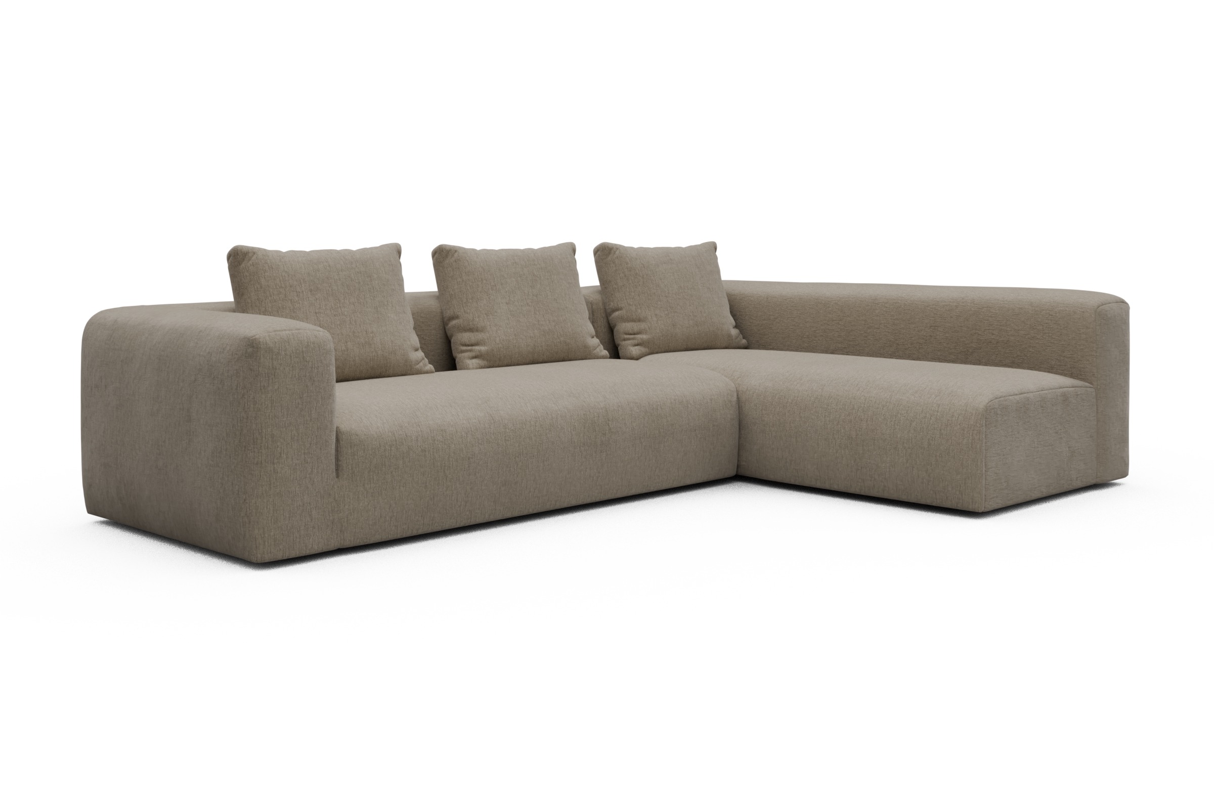Ecksofa Fred 2x 2,5-Sitzer rechts offen Smooth-Belge