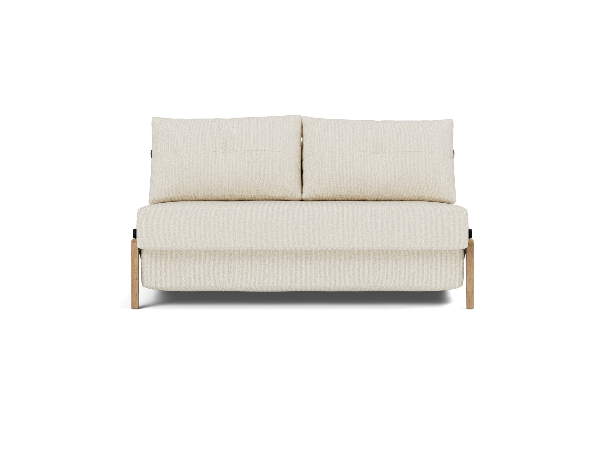 Schlafsofa Cubed 140 Boucle Skandi 531-Off-White Beine Eiche