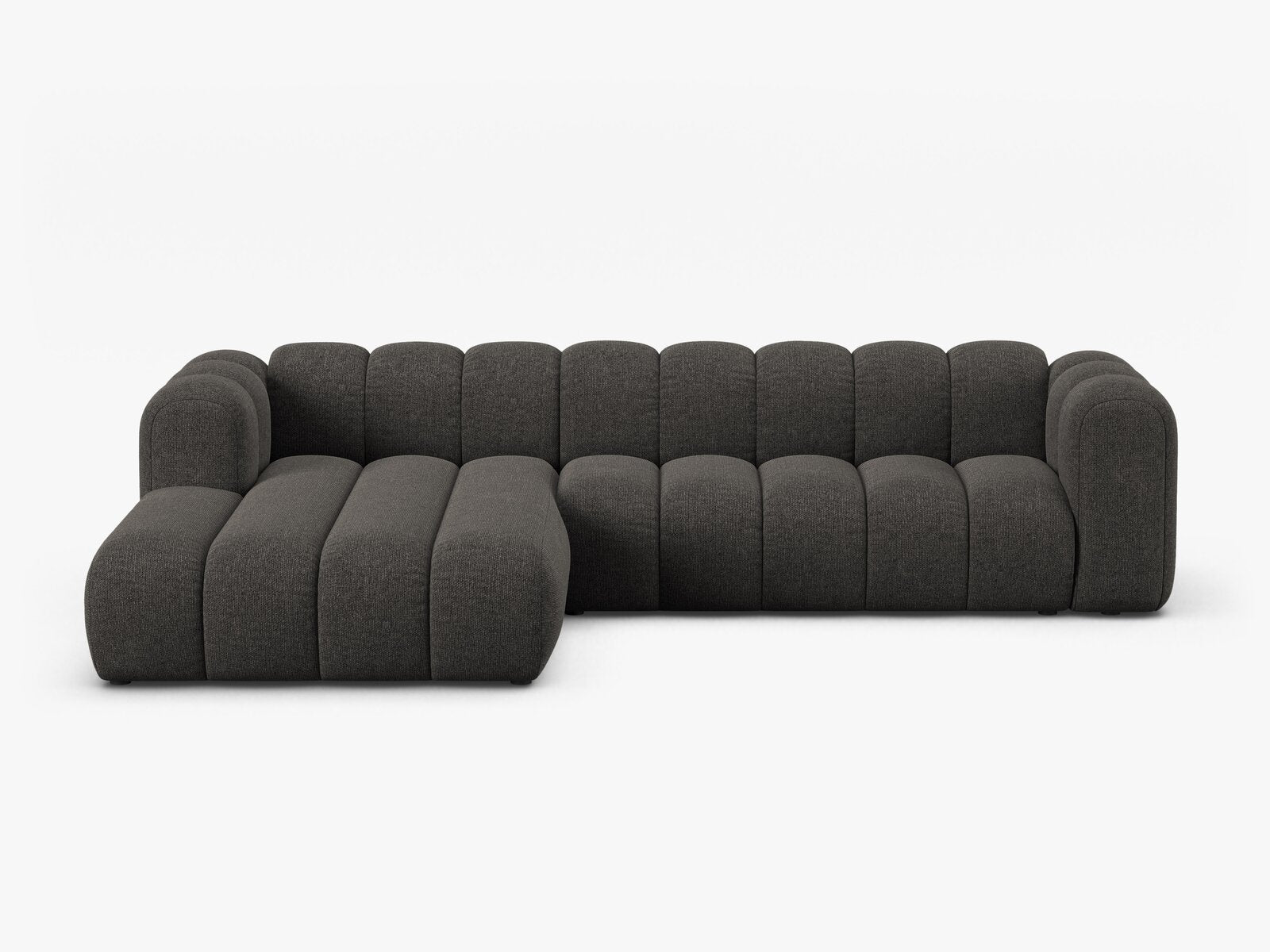Micadoni Modulares Ecksofa Lupine 4-Sitzer Links Chenille Eden Dunkelgrau