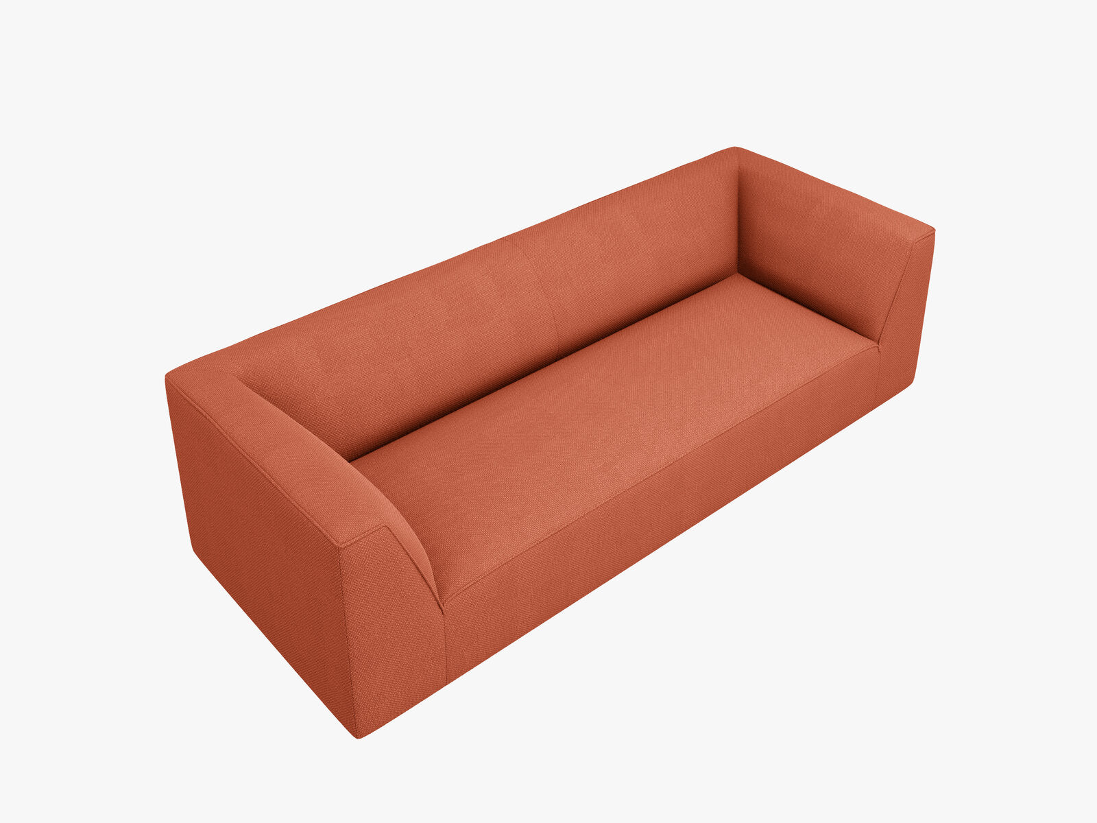 Micadoni Sofa Ruby 3-Sitzer Strukturierter Stoff Koralle