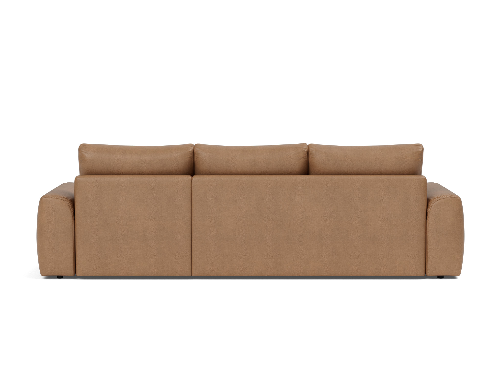 Schlafsofa Norum mit Chaiselongue und Chunky-Armlehnen Lederoptik Faunal 551-Brown