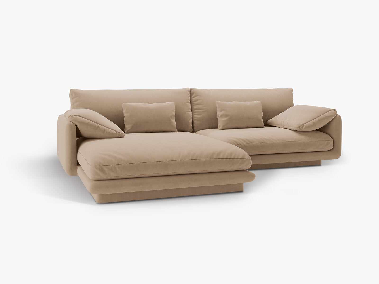 Micadoni Ecksofa Torino 4-Sitzer Links Samt Sand