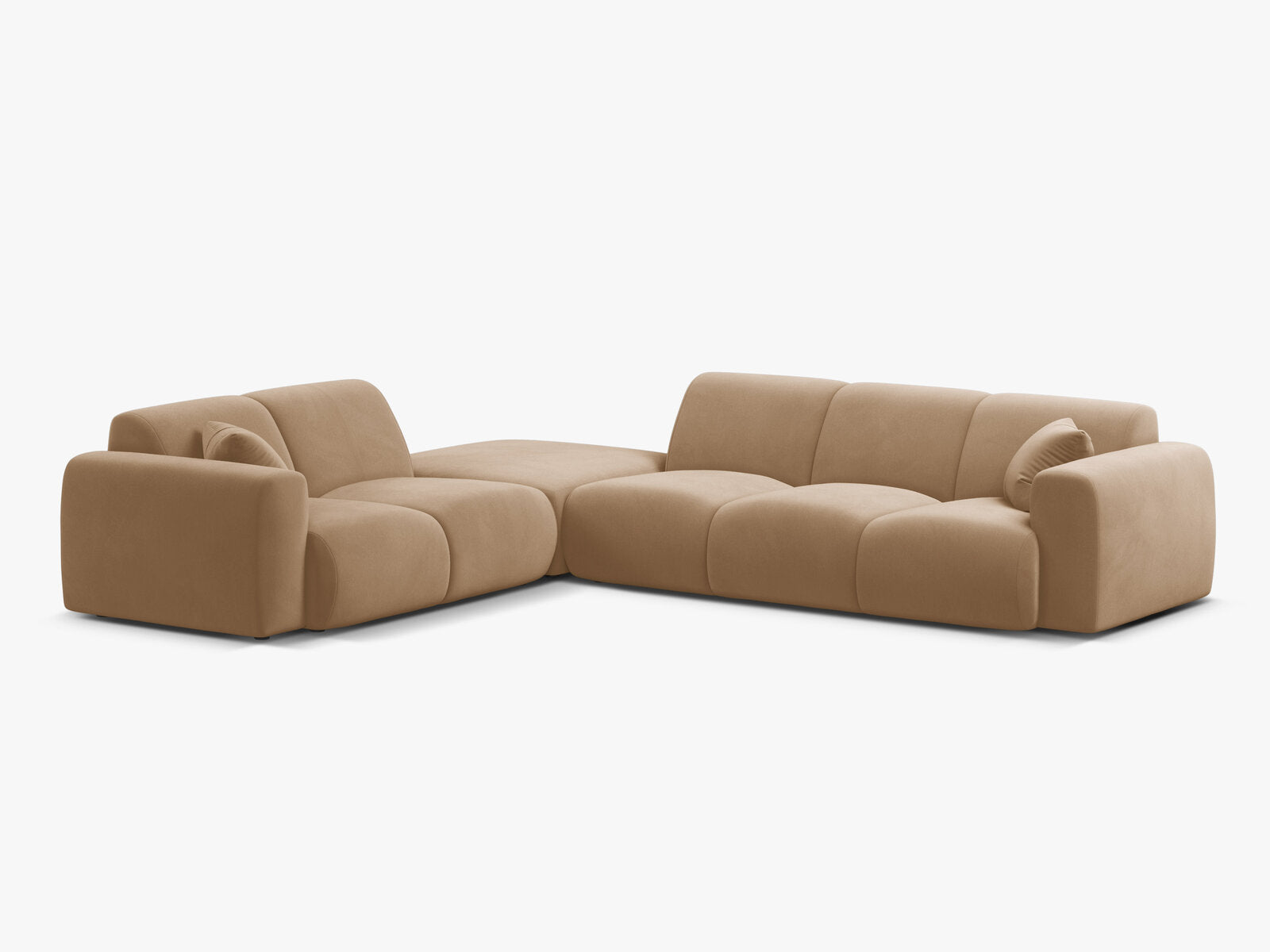 Micadoni Ecksofa Molino 6-Sitzer Links Samt Casino Sand