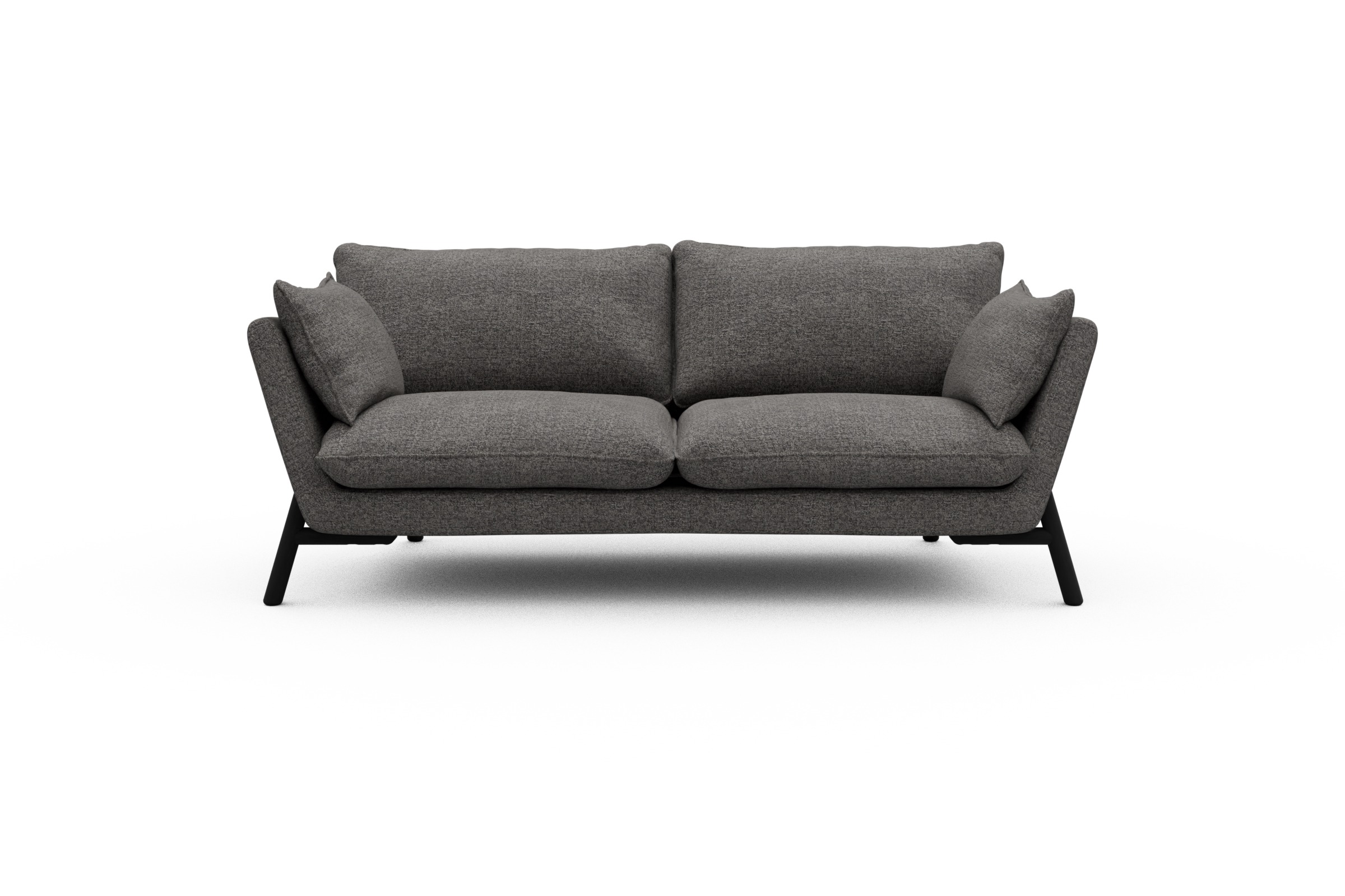 Skandi Home Sofa Emil 2-Sitzer Beinfarbe Eiche Schwarz Carreno-Salt-and-Pepper moebelfaktor