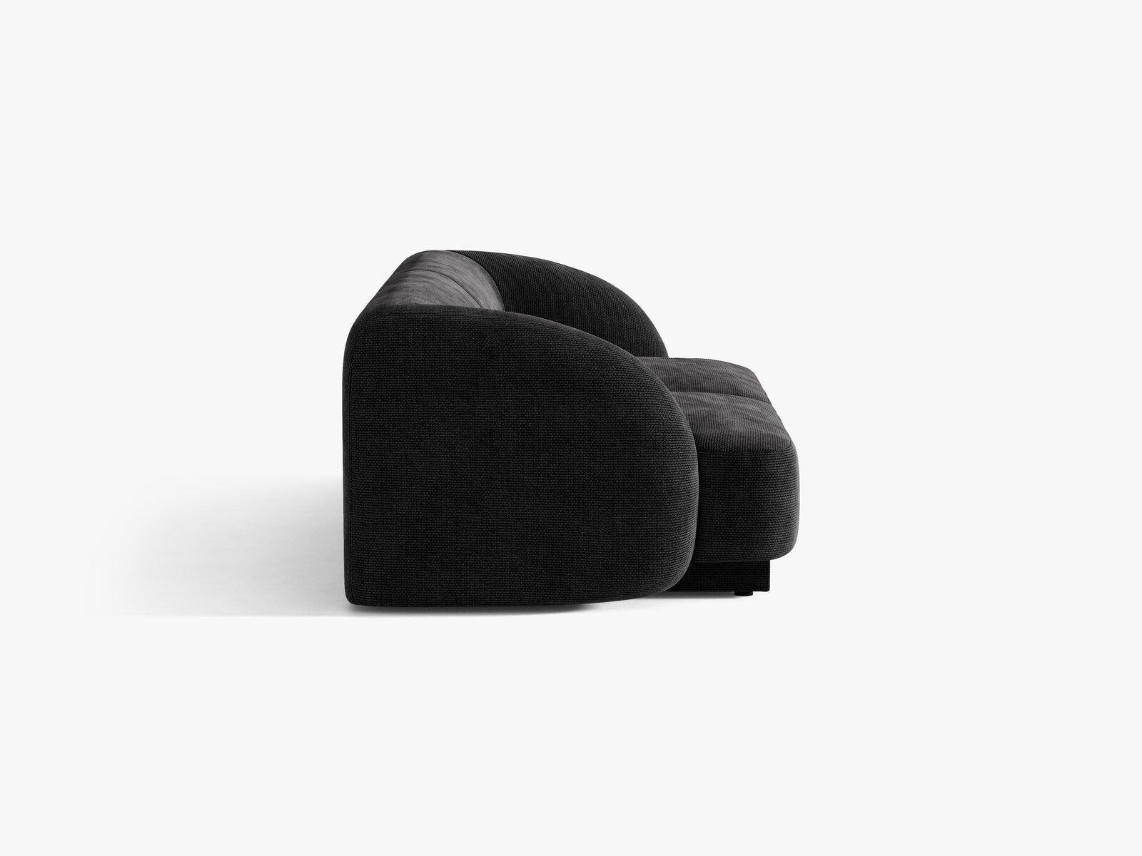 Micadoni Sofa Miley 2-Sitzer Chenille Haga Schwarz