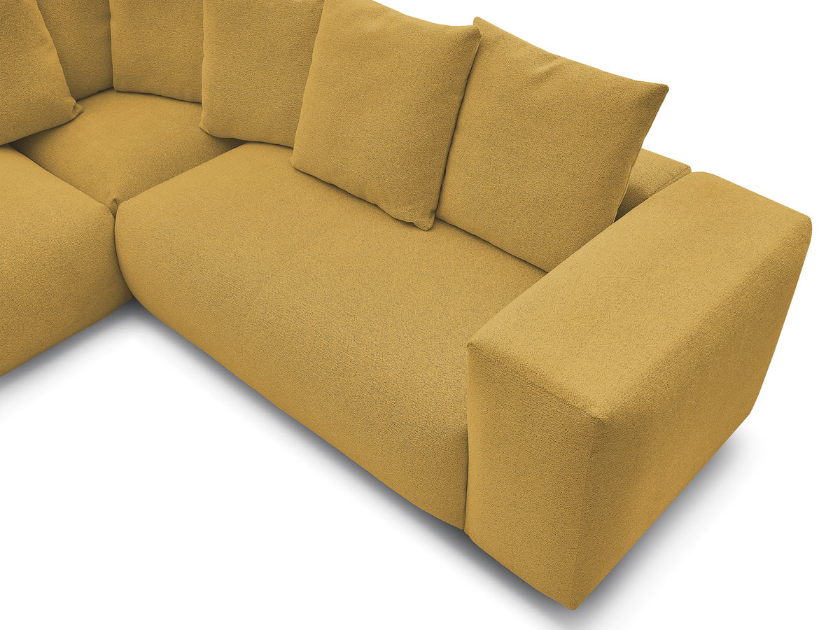 Bobochic Voltaire Ecksofa 268 × 214 cm Melange-Stoff Gelb Ecke links