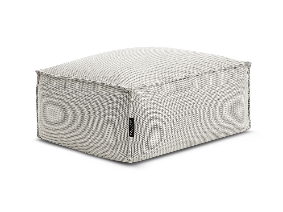 Bobochic Biarritz Pouf Melange-Stoff Beige