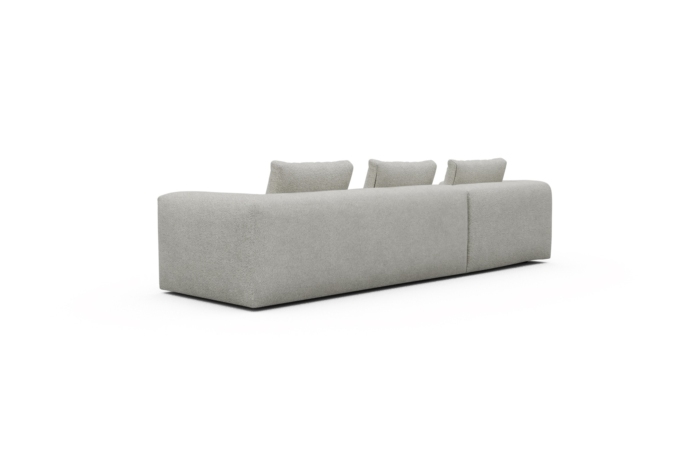 Ecksofa Fred Chaiselongue links mit 2,5-Sitzer Vanora-Warm-Sand