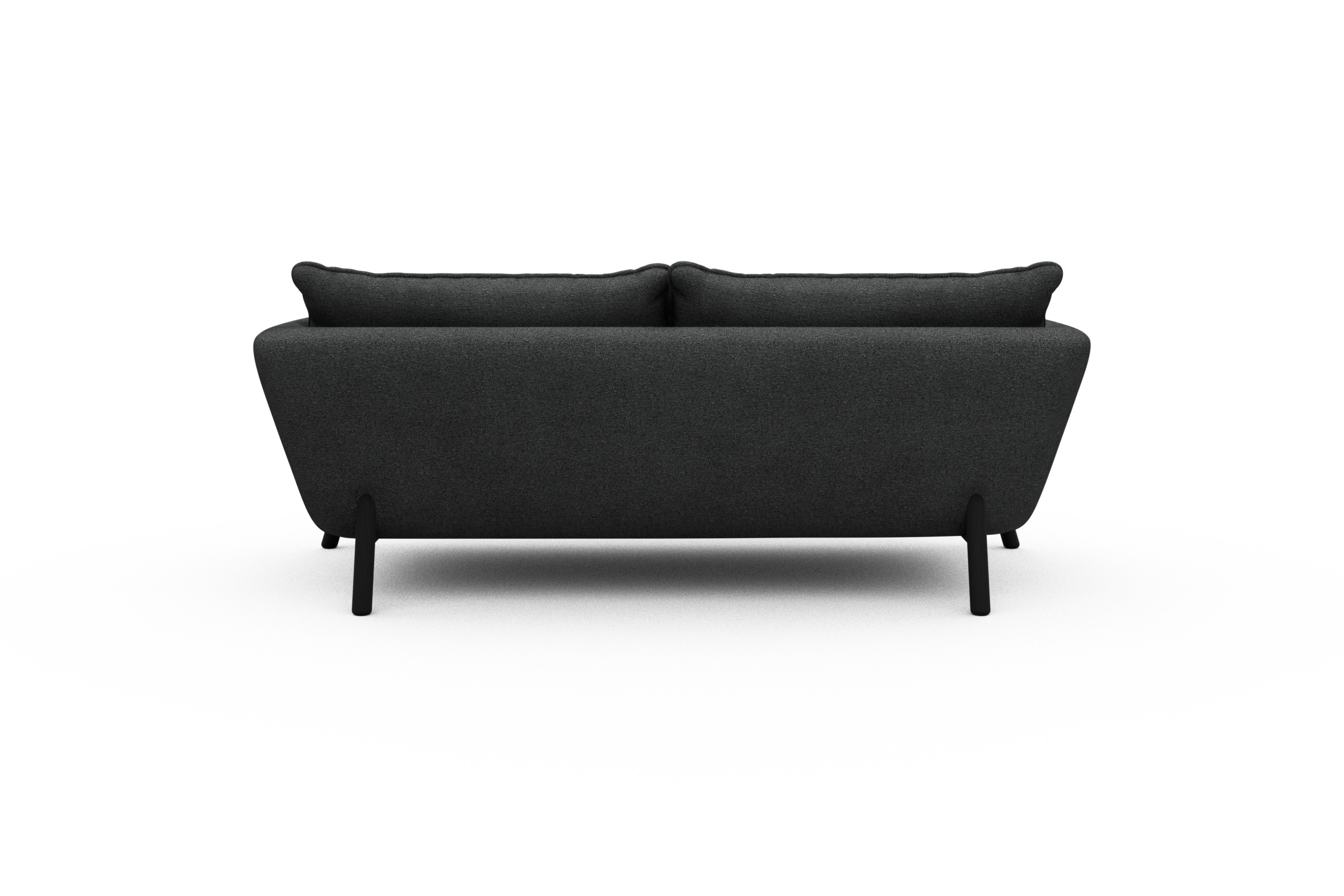 Sofa Emil PREMIUM 2-Sitzer Beinfarbe Eiche Schwarz Boucle-Charcoal