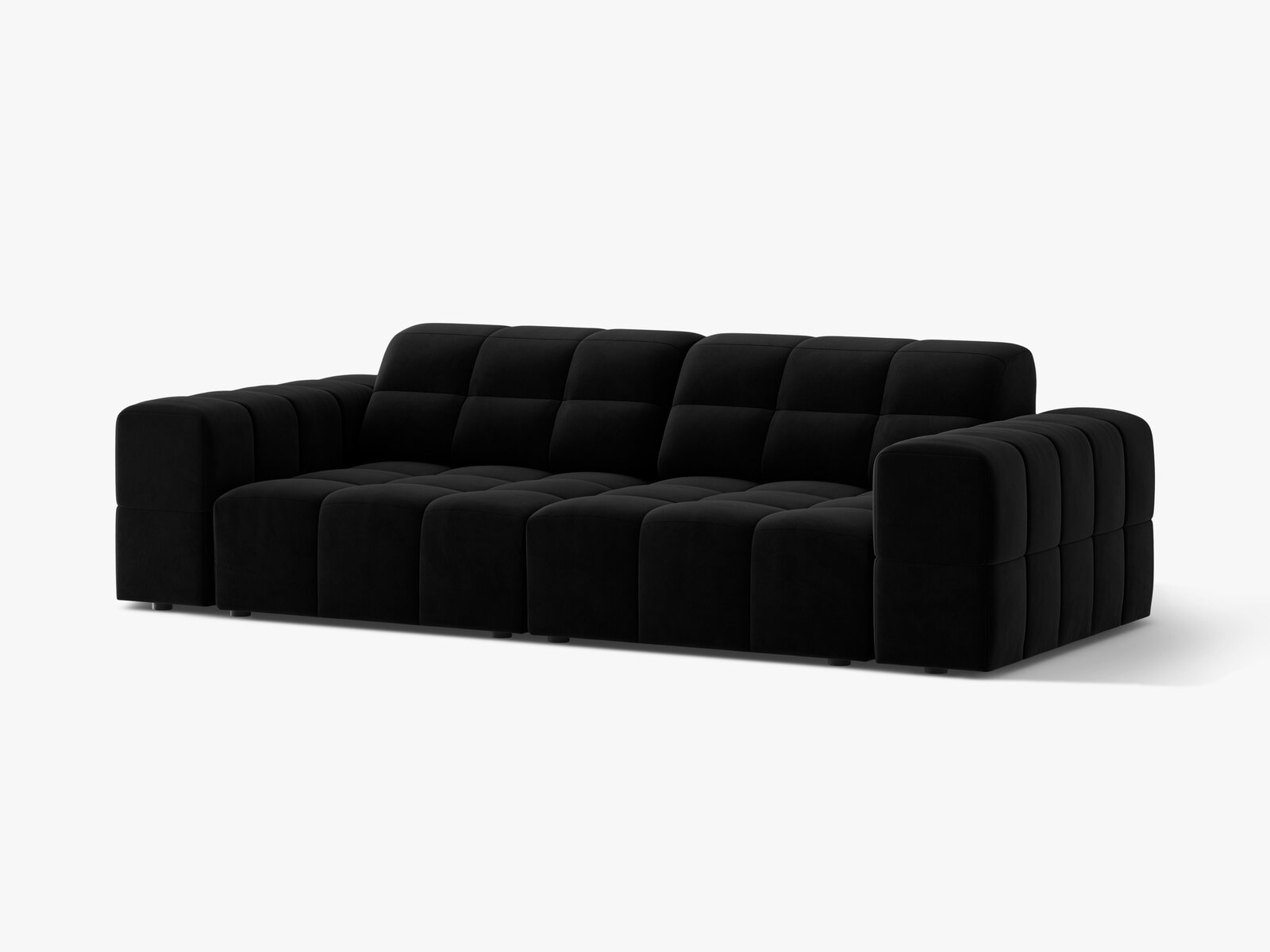 Micadoni Sofa Jennifer 3-Sitzer Samt Bluvel Schwarz