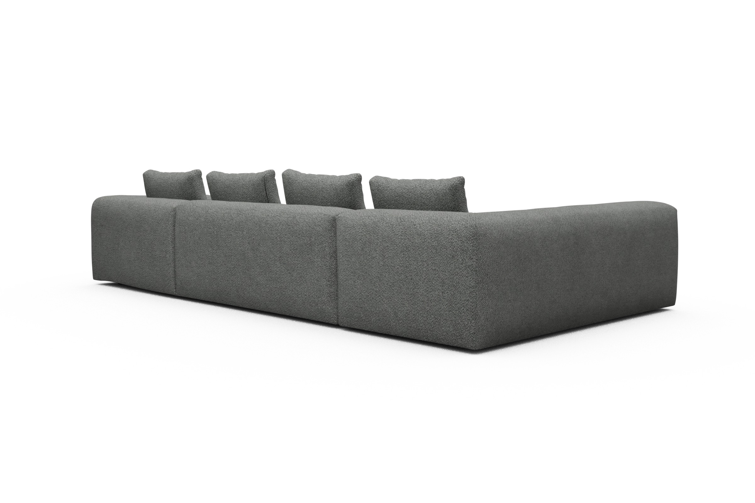 Wohnlandschaft Fred Chaiselongue rechts mit 2-Sitzer und lange Armlehne links Vanora-Warm-Grey