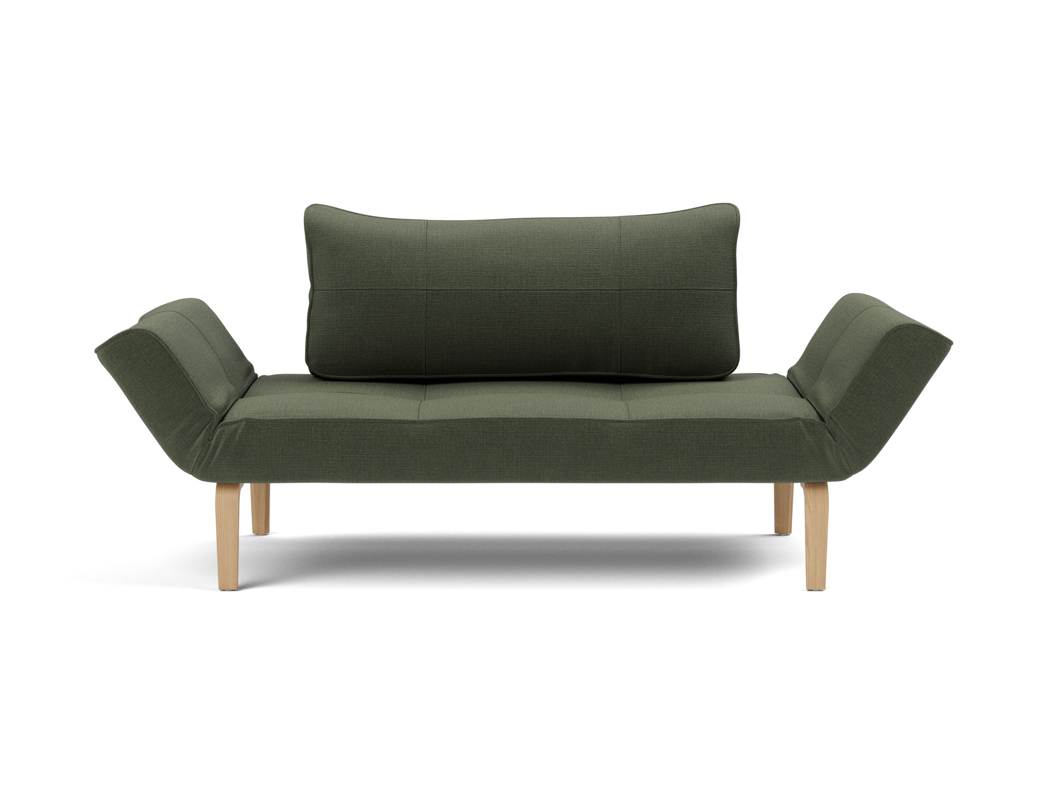Tagesbett Zeal Chenille Esina 413-Olive-Green Beine Bow Eiche