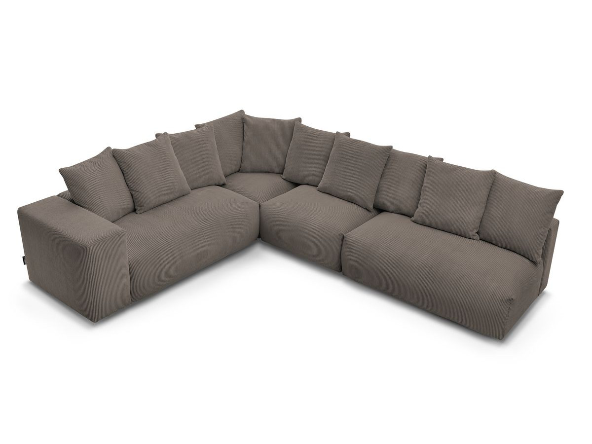 Bobochic Voltaire Ecksofa 322 × 268 cm Cordsamt Taupe Ecke links