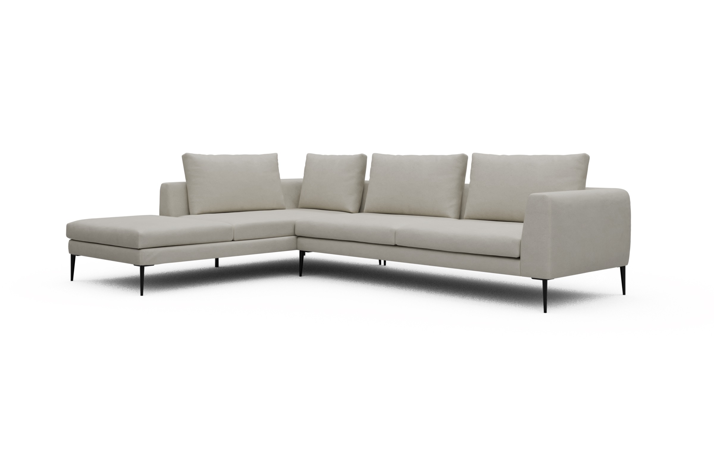 Ecksofa Paul Relax-Ecke rechts mit 3-Sitzer Denari-Clean-Beige