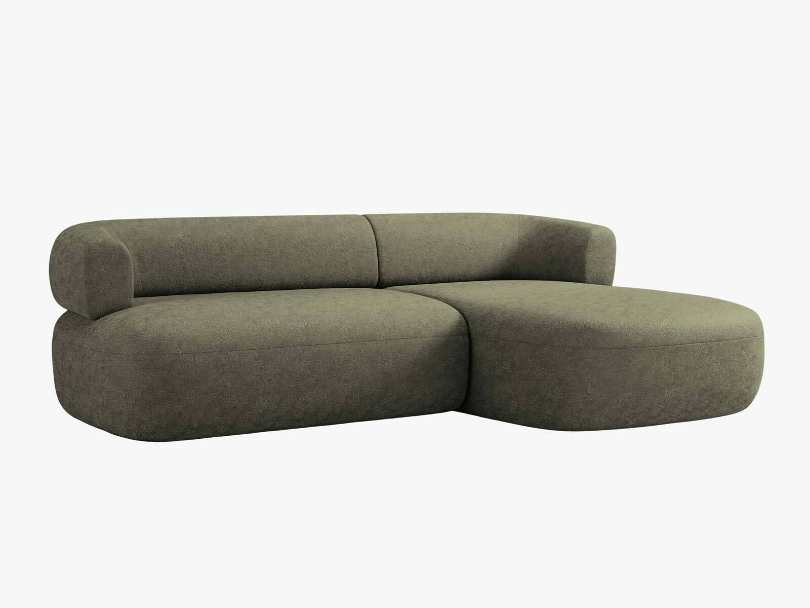 Micadoni 5-Sitzer Ecksofa Jenny Rechts Chenille Perfect Harmony Grün