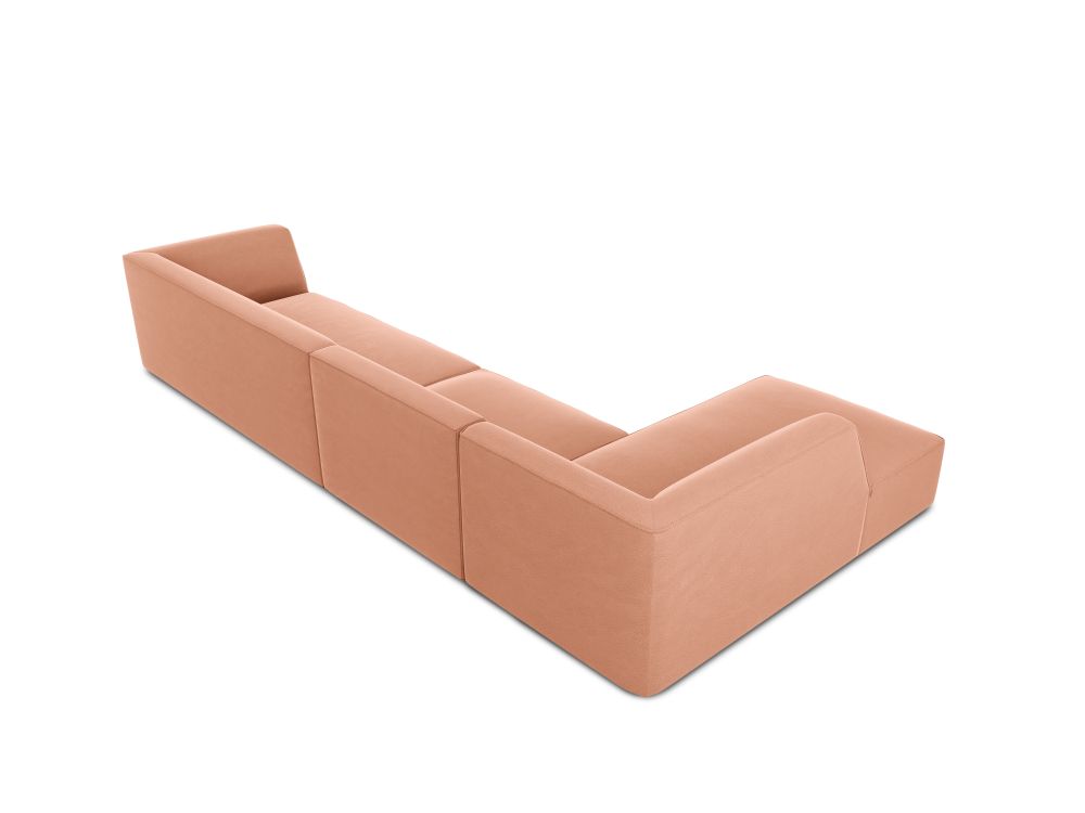 Cosmopolitan Design Ecksofa Siena 5-Sitzer Samt Salvador Rosa Links
