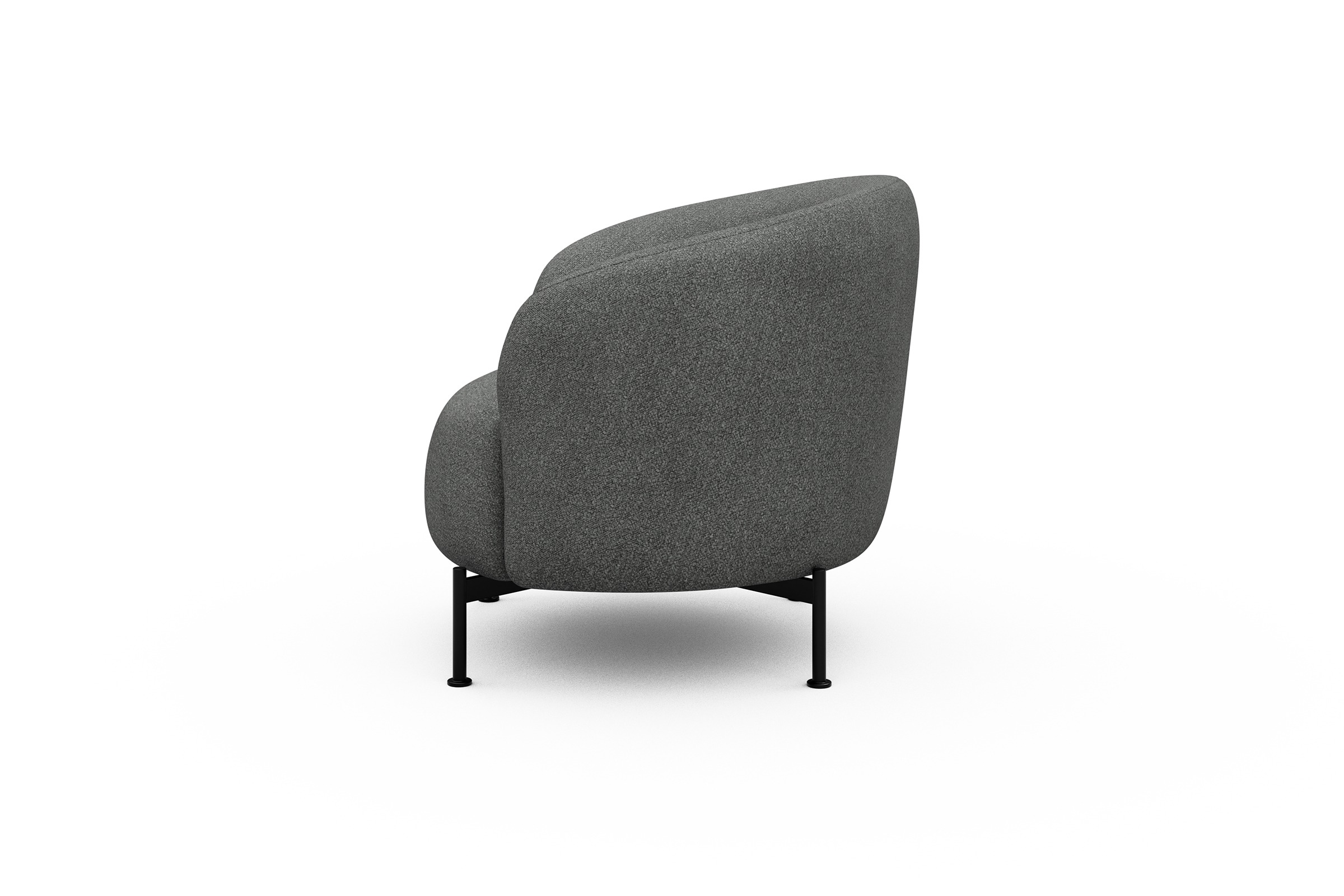 Sessel Ronda X-Metallgestell Schwarz Boucle-Ash-Grey