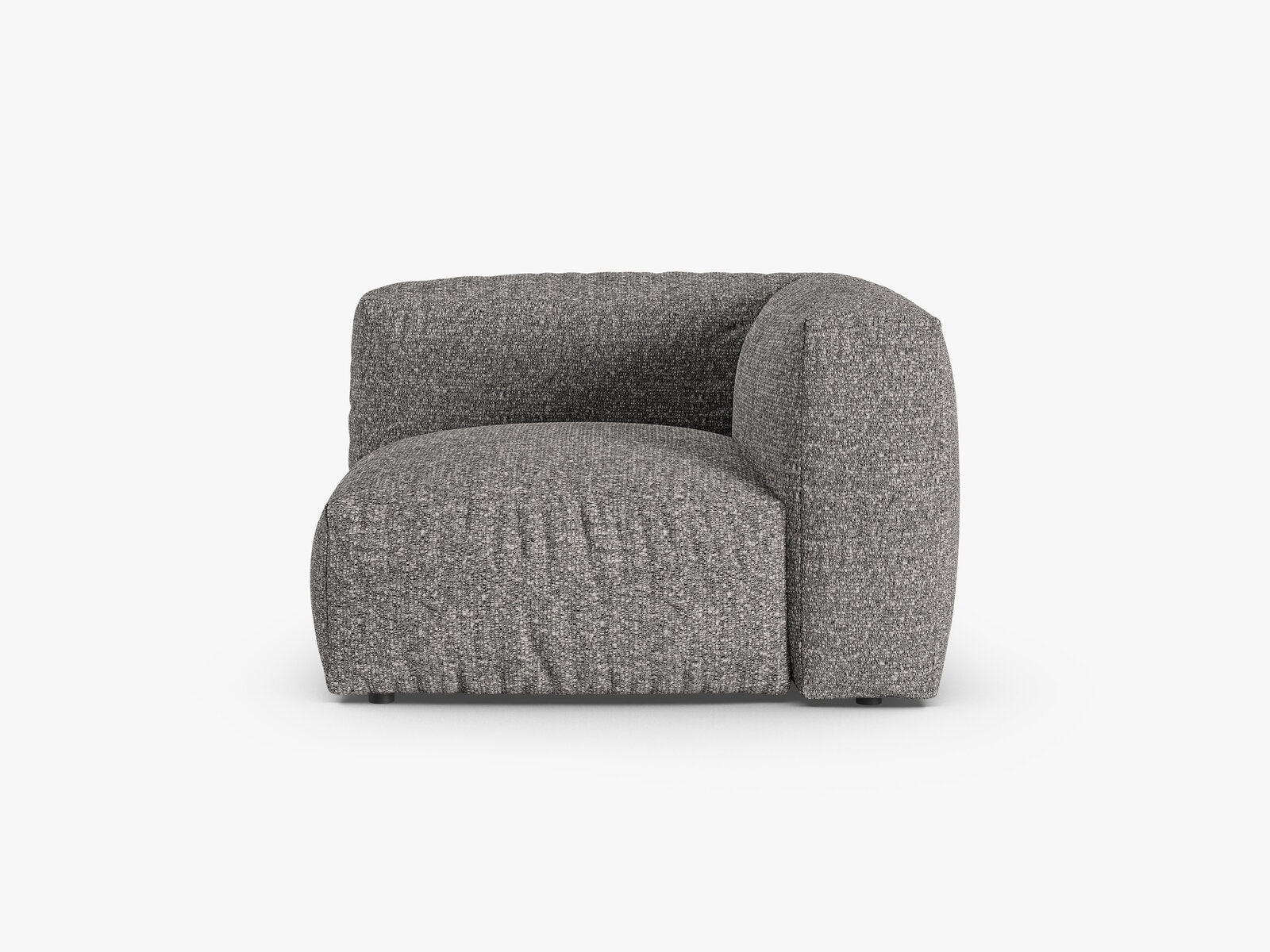 Micadoni symmetrisches Eckmodul Martina 1-Sitzer 90cm Sitztiefe Boucle Monet Graphit