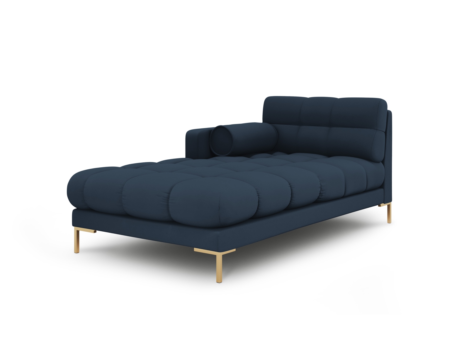 Cosmopolitan Design Chaiselongue Bali Strukturierter Stoff Neve Blau Links Beine Gold