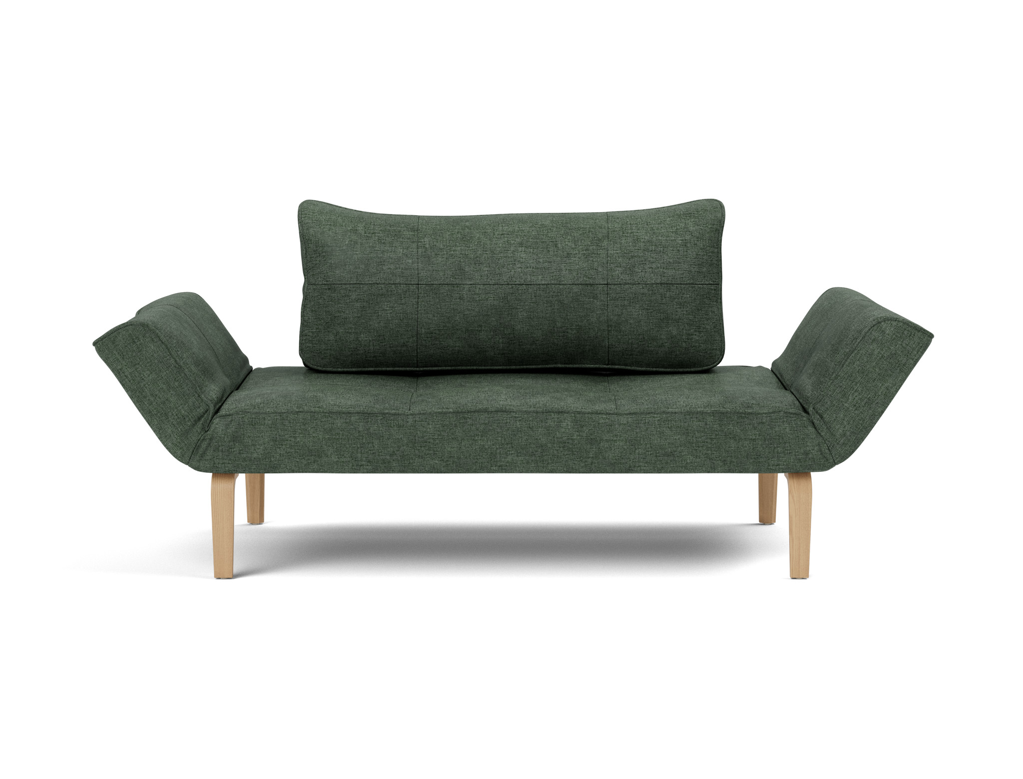 Tagesbett Zeal Flachgewebe Avella 281-Pine-Green Beine Bow Eiche