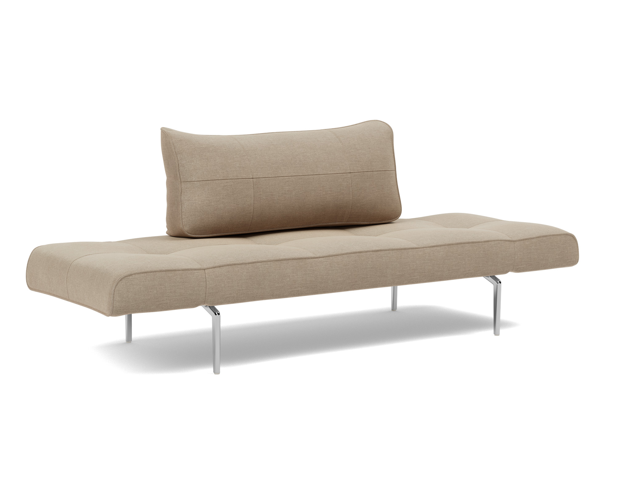 Tagesbett Zeal Flachgewebe Phobos 587-Mocha Beine Straw Aluminium