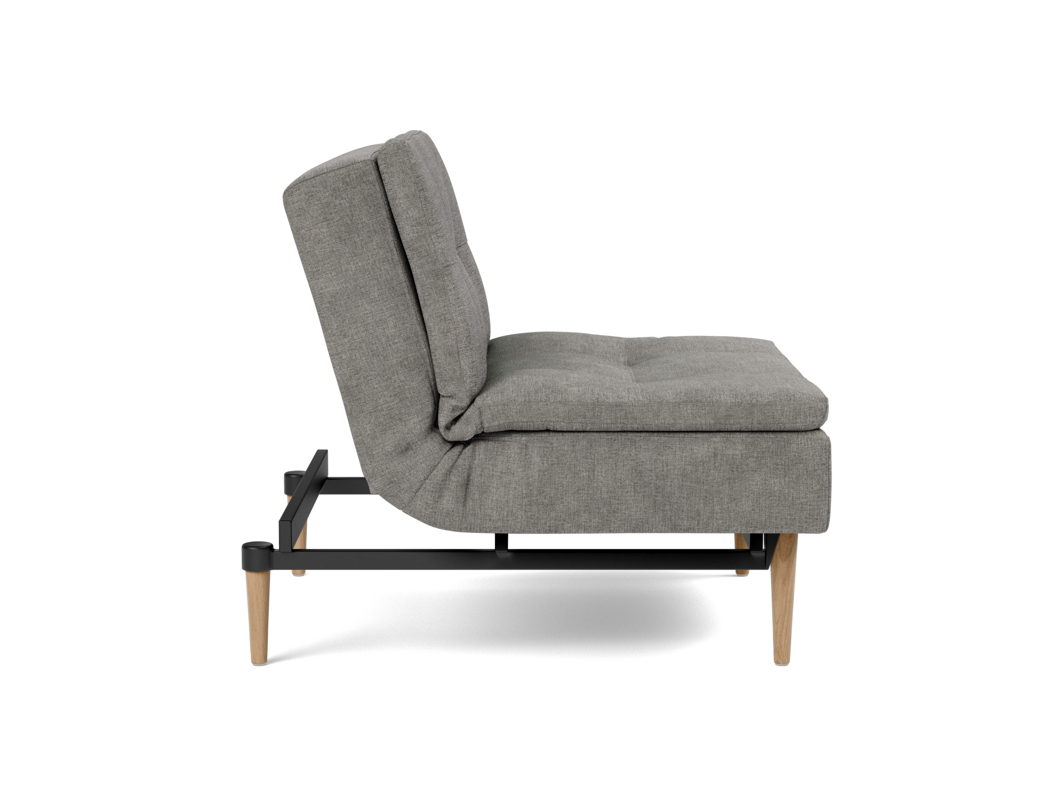 Sessel Dublexo Flachgewebe Avella 282-Warm-Grey Beine Styletto Eiche hell