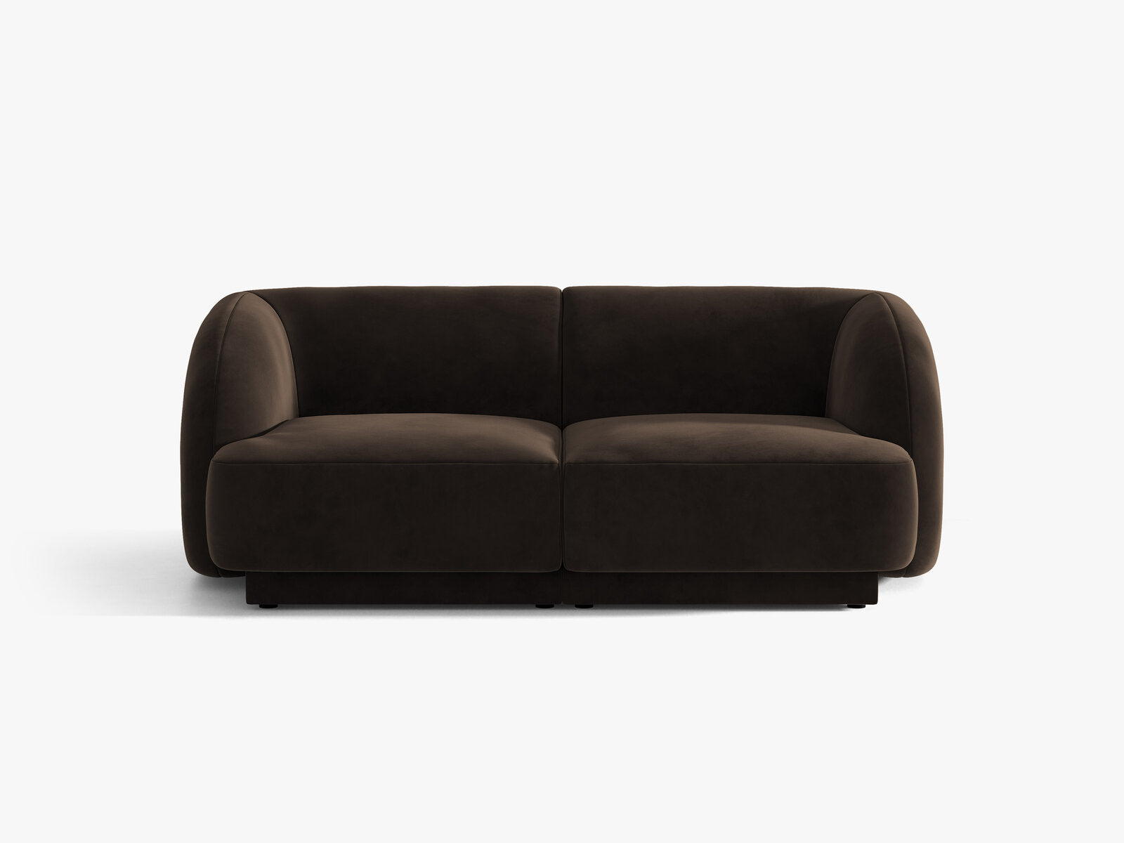Micadoni Sofa Miley 2-Sitzer Samt Bluvel Dunkelbraun