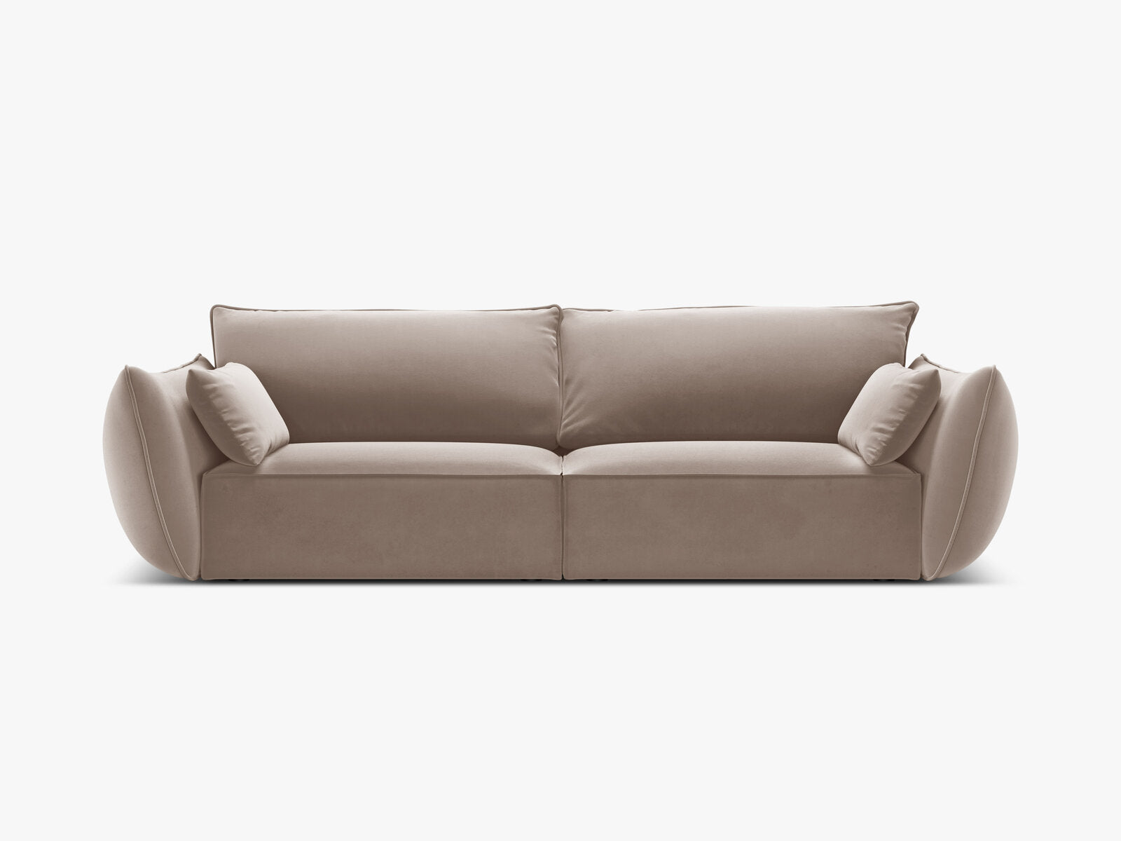 Micadoni Sofa Kaelle 3-Sitzer Samt Cappuccino