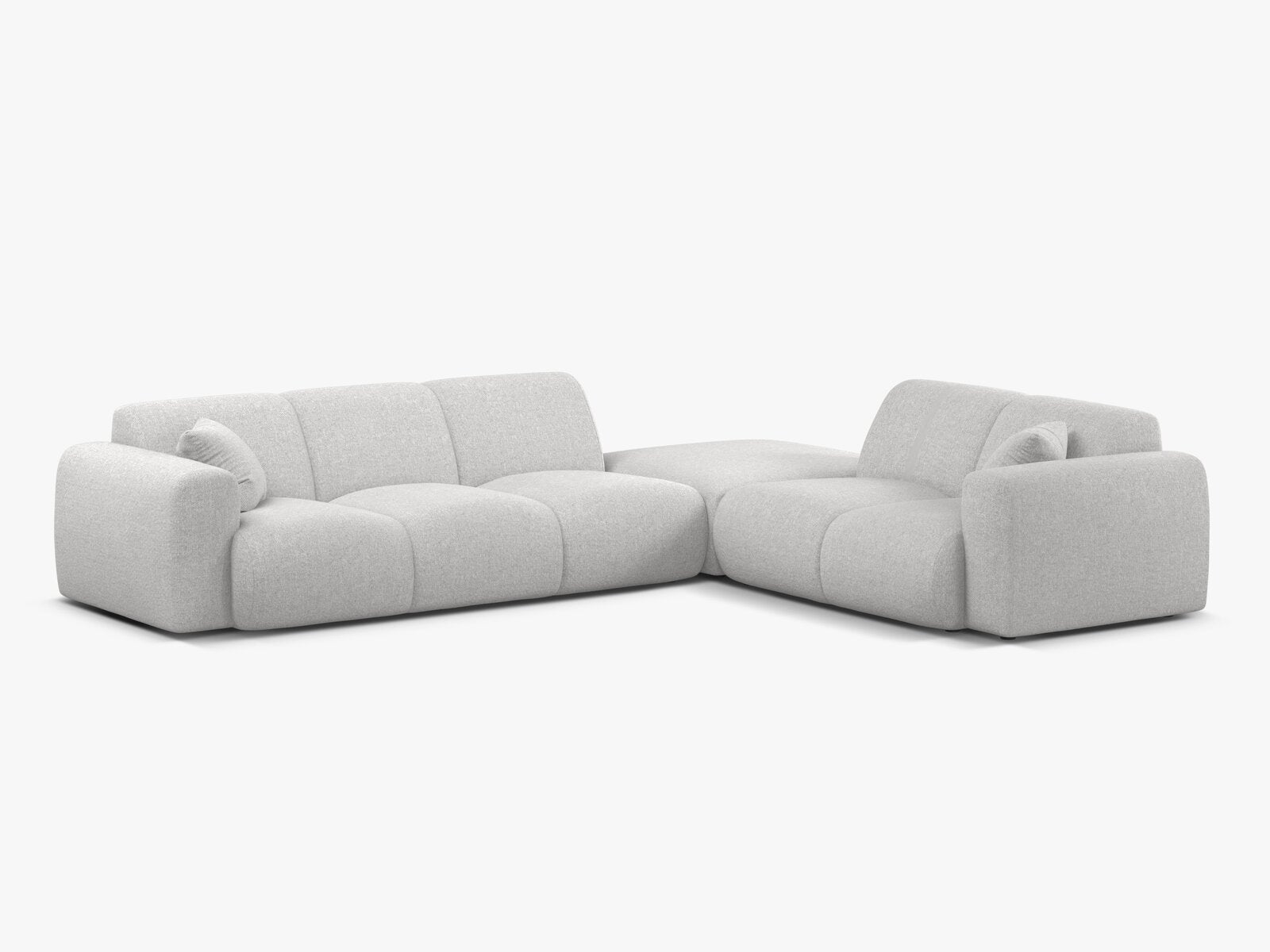 Micadoni Ecksofa Molino 6-Sitzer Rechts Chenille Eden Silber
