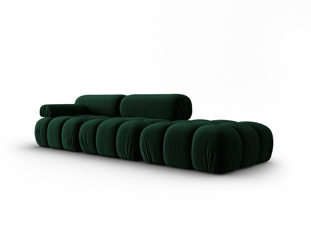 Cosmopolitan Design Modulares Sofa Cortina 4-Sitzer Samt Bluvel Flaschengrün Links