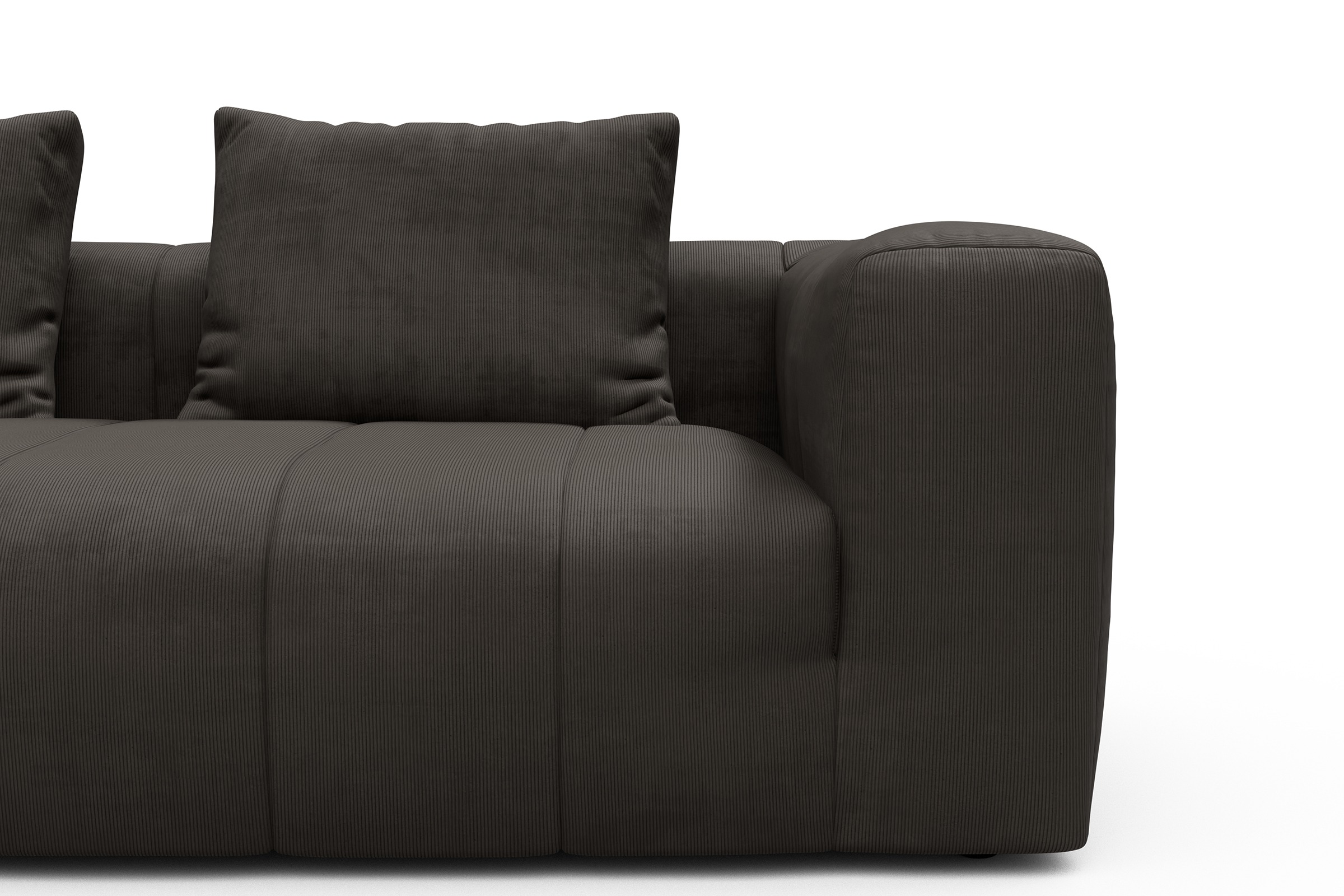 Sofa Hugo 3-Sitzer Cordufine-Taupe