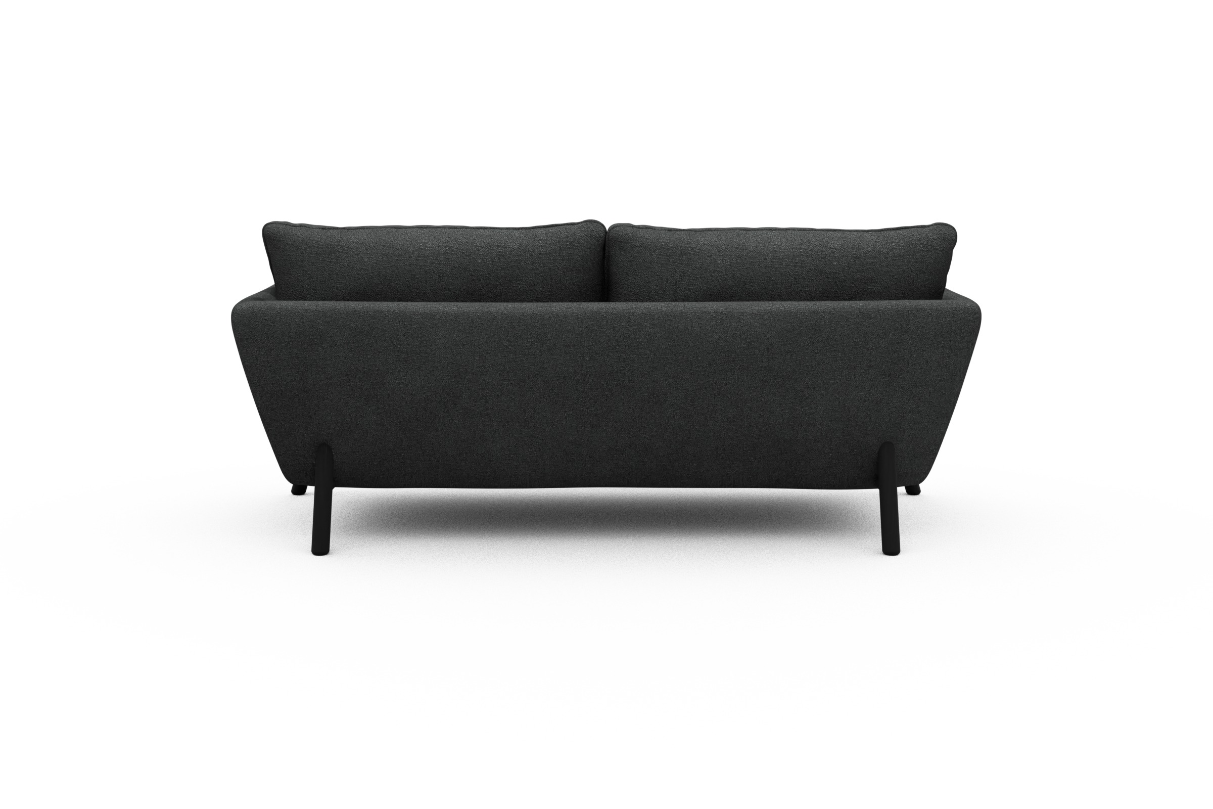 Sofa Emil 2-Sitzer Beinfarbe Eiche Schwarz Boucle-Charcoal
