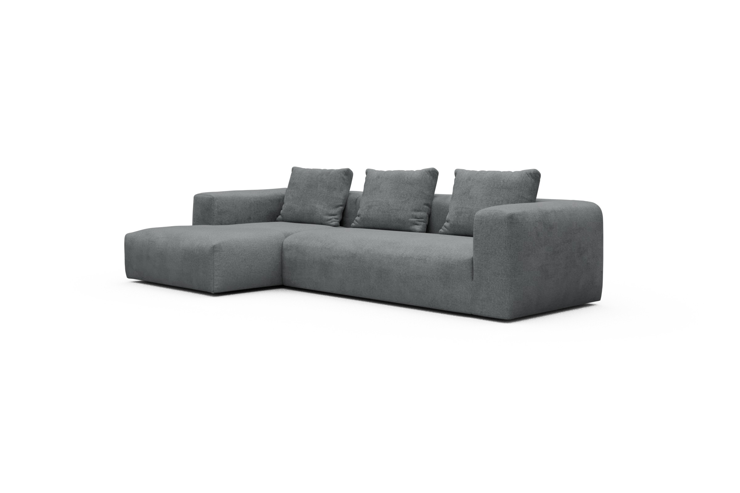 Ecksofa Fred Chaiselongue links mit 2,5-Sitzer Casone-Gravel-Grey
