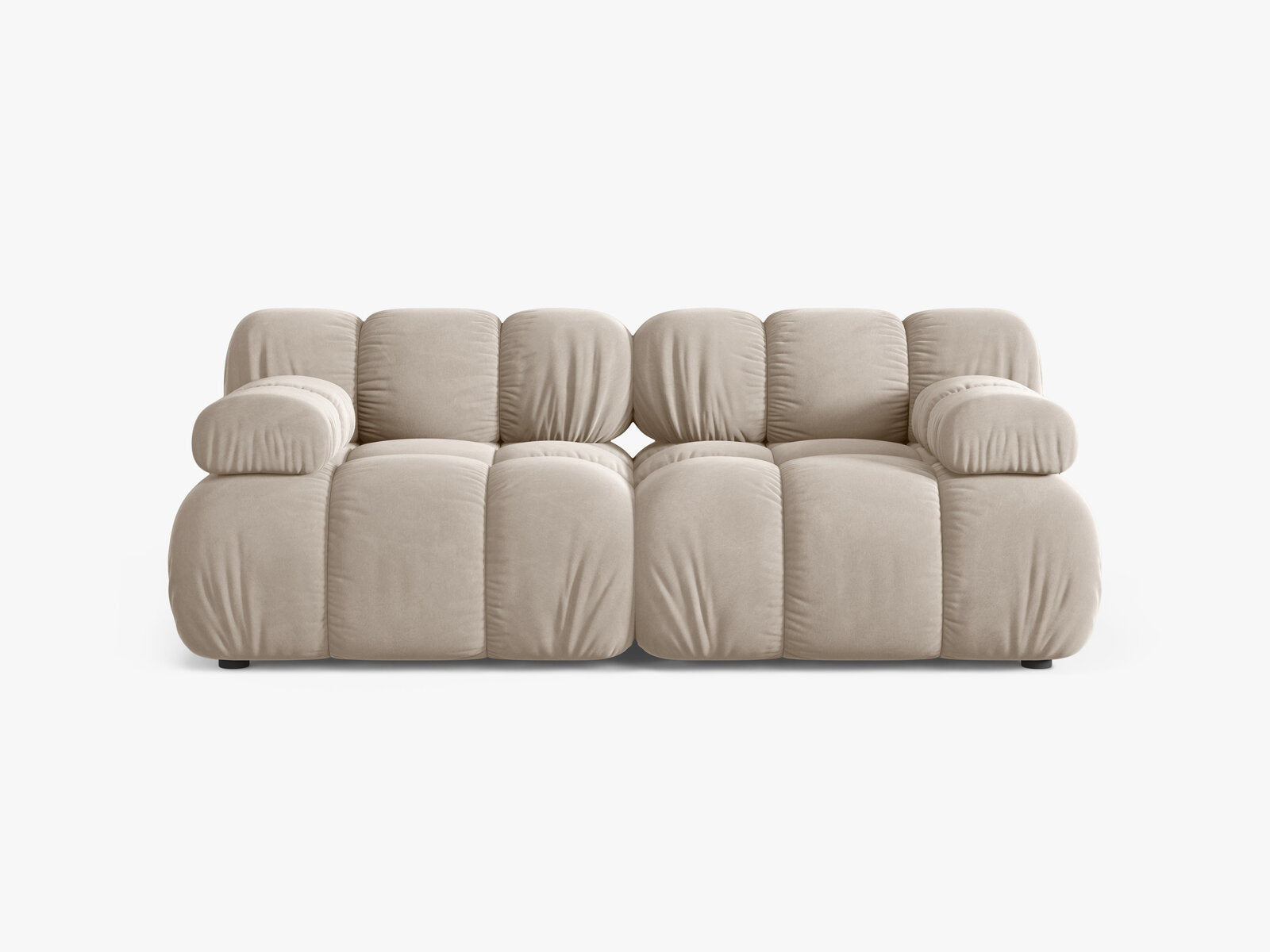 Micadoni Modulares Sofa Bellis 2-Sitzer Samt Bluvel Dunkelbeige