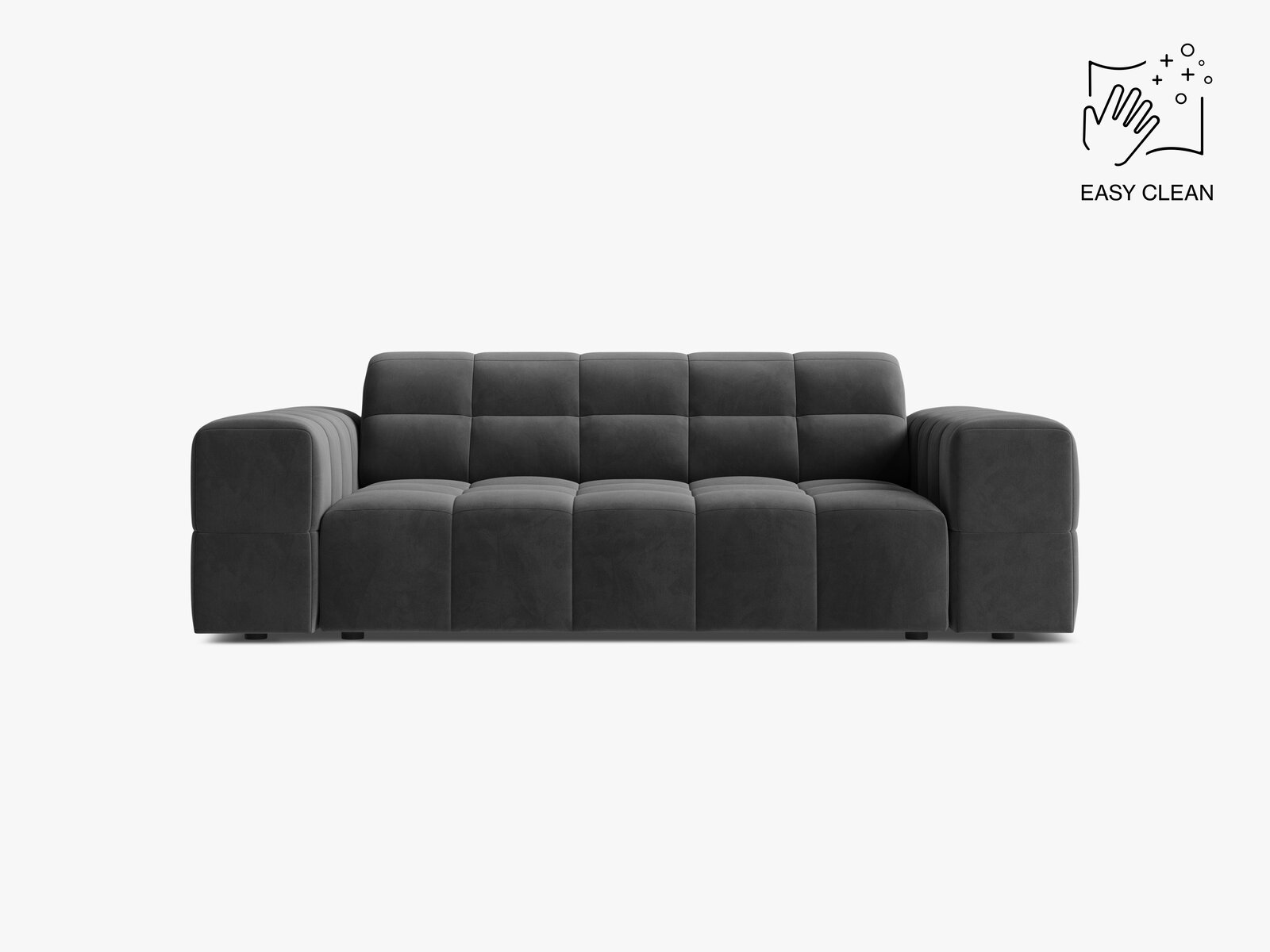 Micadoni Jennifer Sofa 2-Sitzer Samt Venus Grau