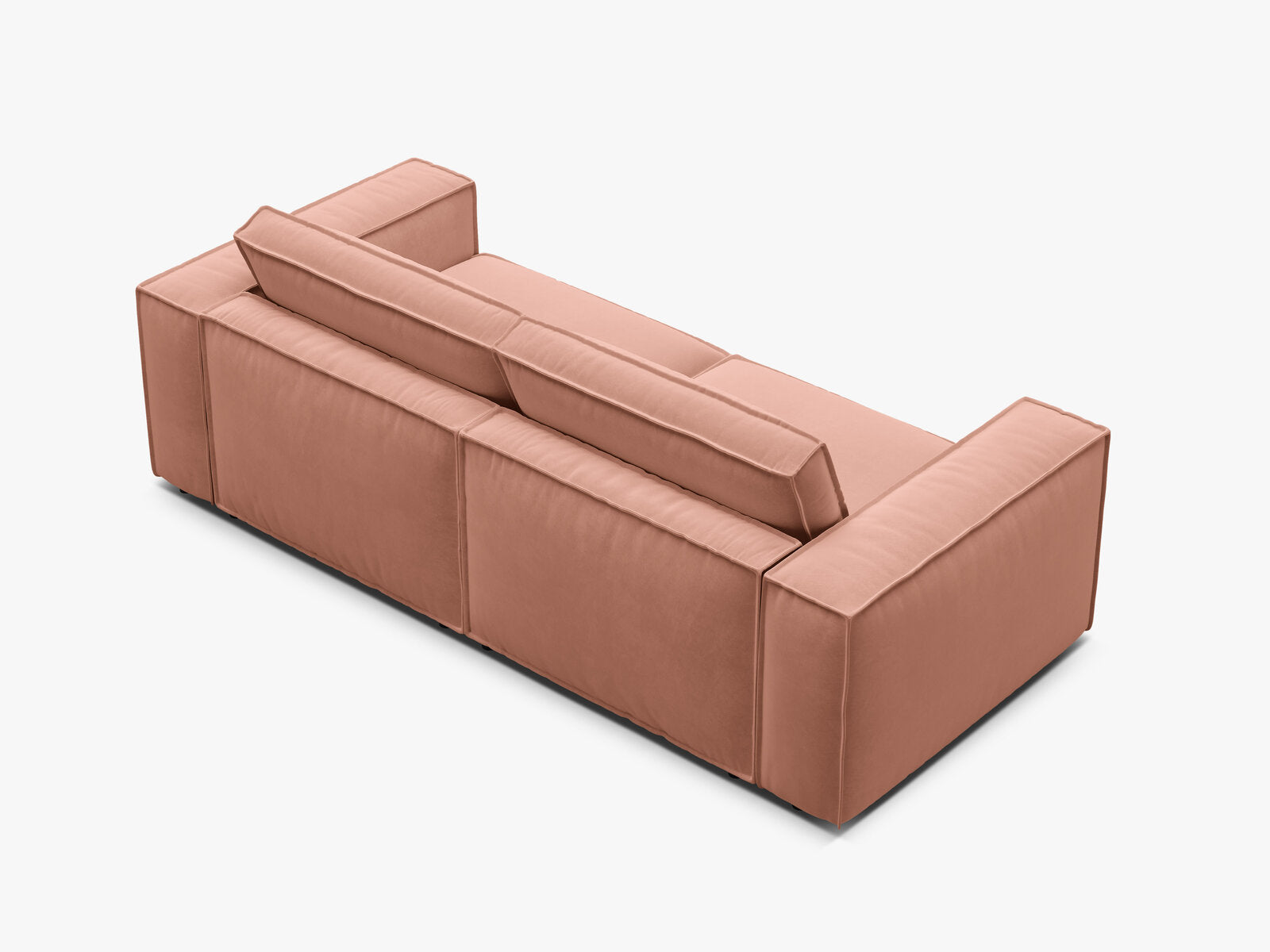 Micadoni modulares Sofa Pola 3-Sitzer Samt Salvador Rosa