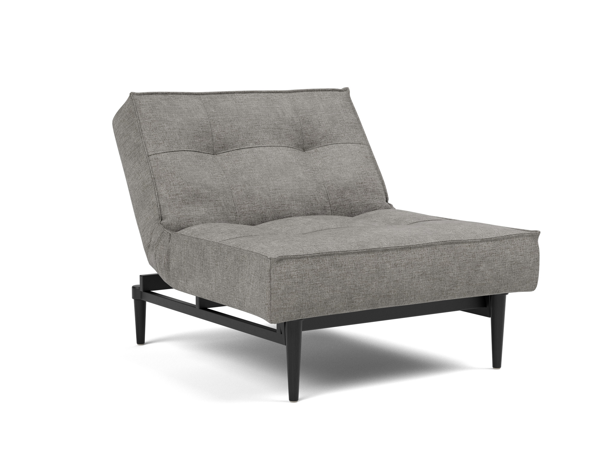 Sessel Splitback Flachgewebe Avella 282-Warm-Grey Beine Styletto Eiche schwarz