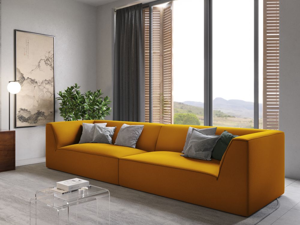 Cosmopolitan Design Sofa Siena 4-Sitzer Samt Salvador Gelb