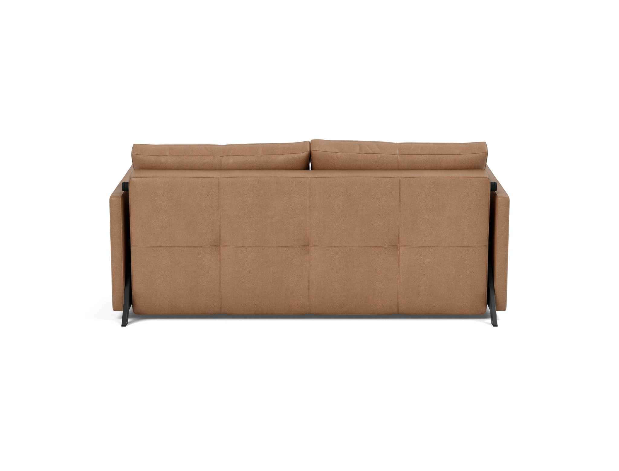 Schlafsofa Cubed mit Armlehnen 160 Lederoptik Faunal 551-Brown
